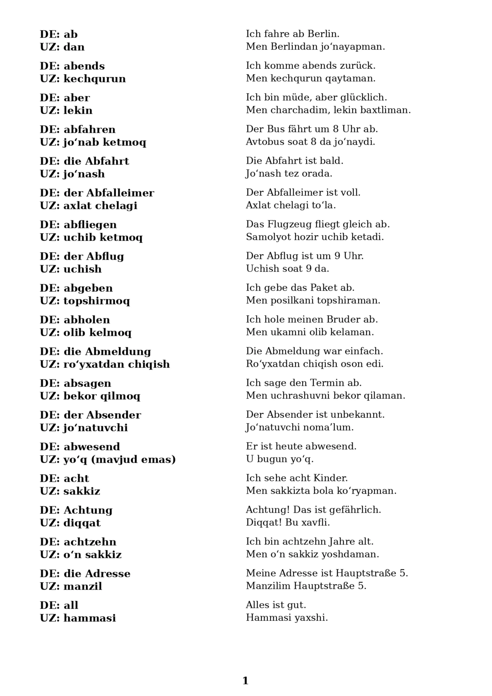 🚀🇩🇪 NEMIS TILI A1 LUG‘ATLARI VA IBORALARI 🇩🇪🚀 ⚡ A1 DARAJA UCHUN PREMIUM PDF ⚡