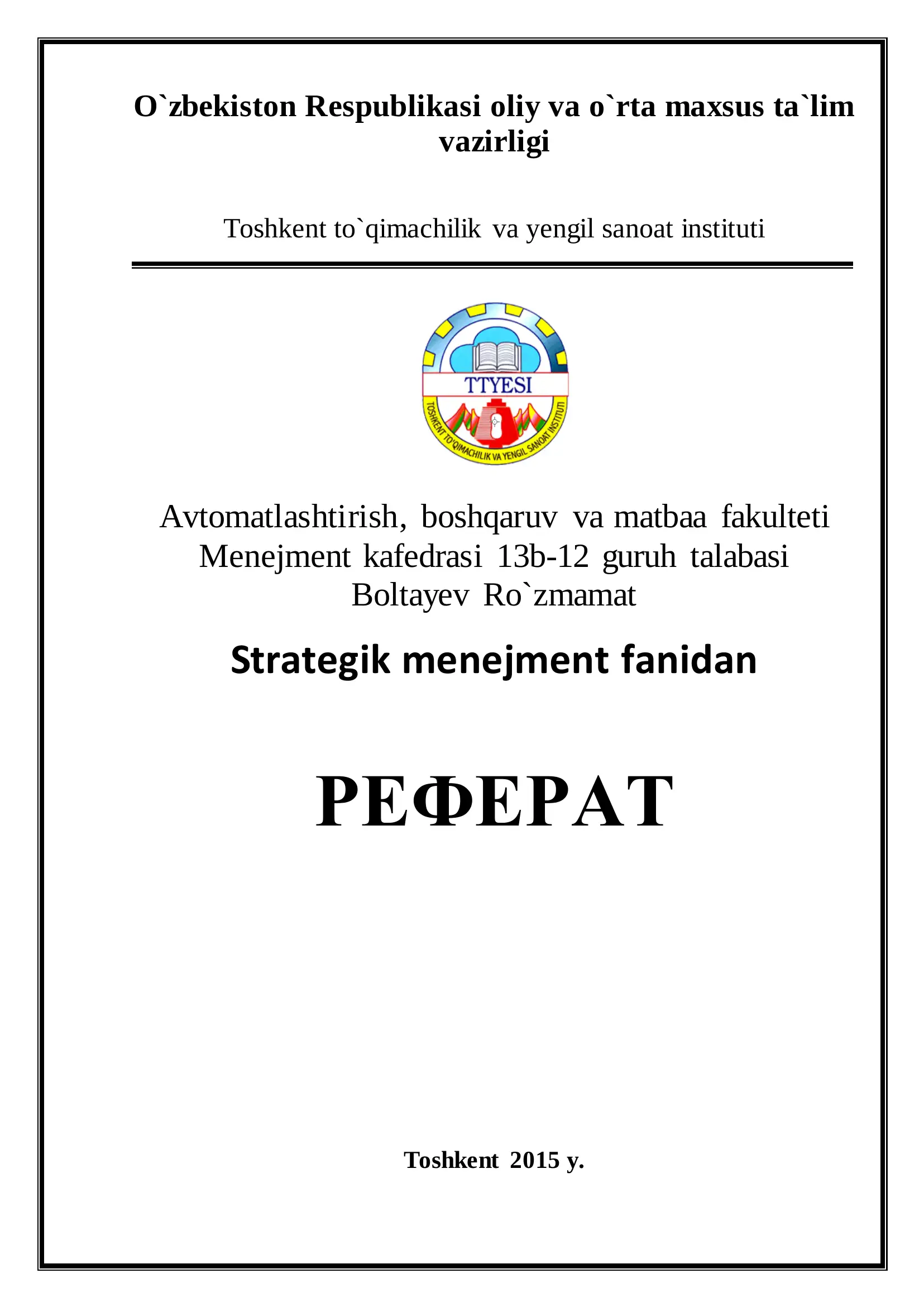DIVERSIYALASHGAN KORPORATIV STRATEGIYA