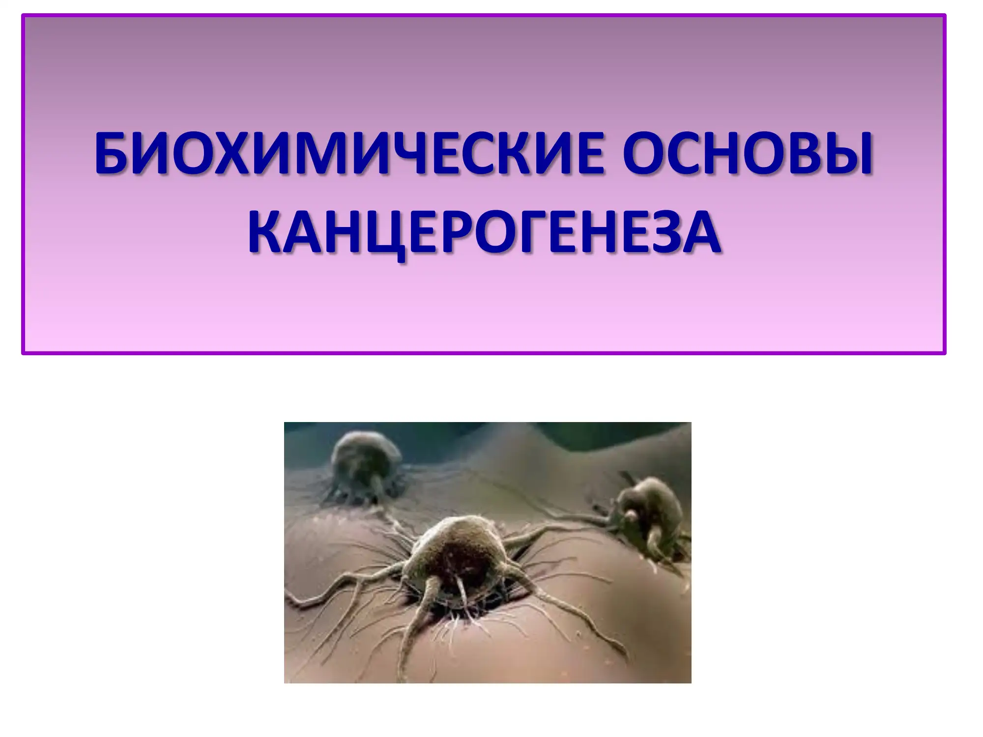 БИОХИМИЧЕСКИЕ ОСНОВЫ КАНЦЕРОГЕНЕЗА