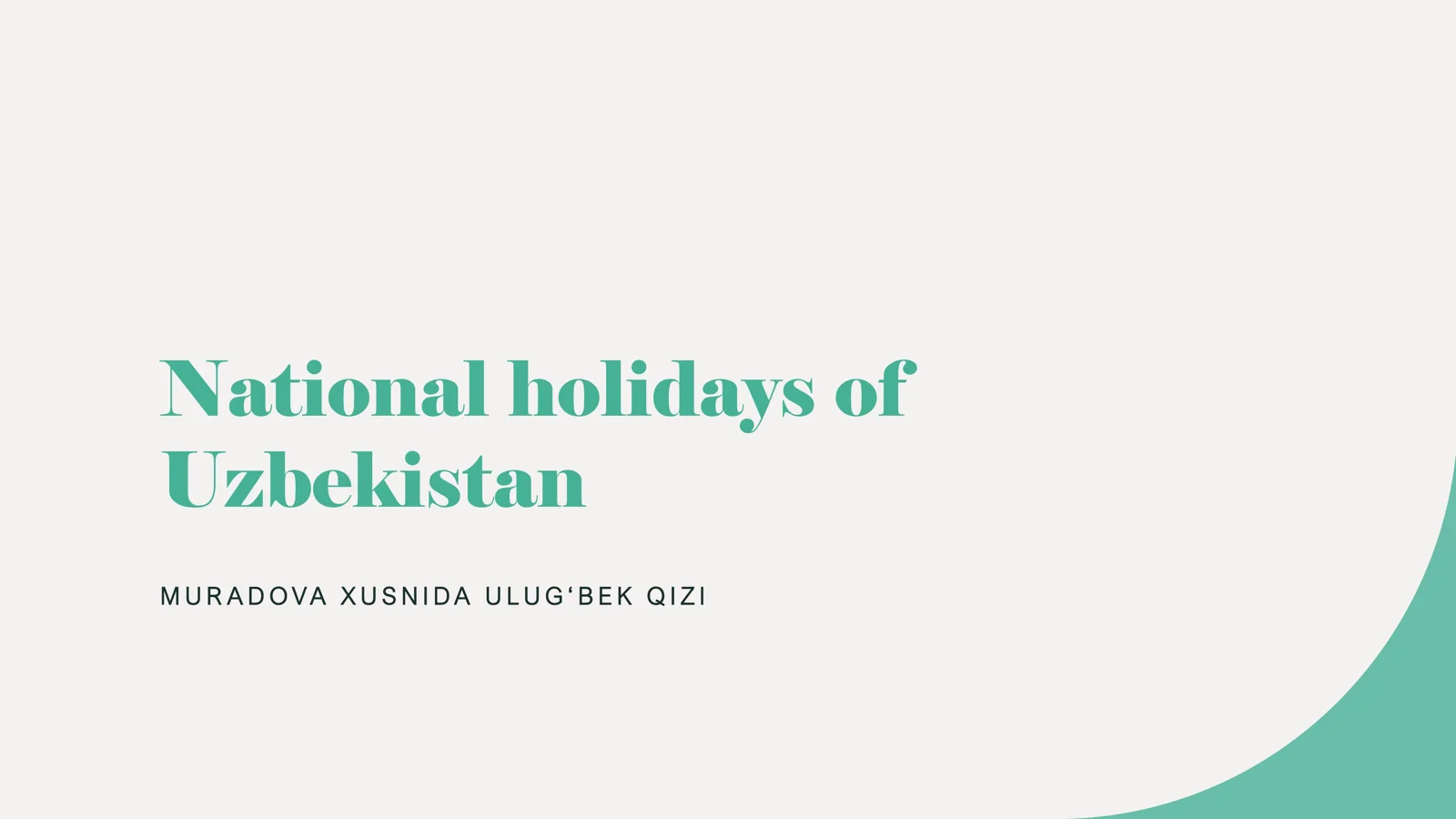 National holidays of Uzbekistan
