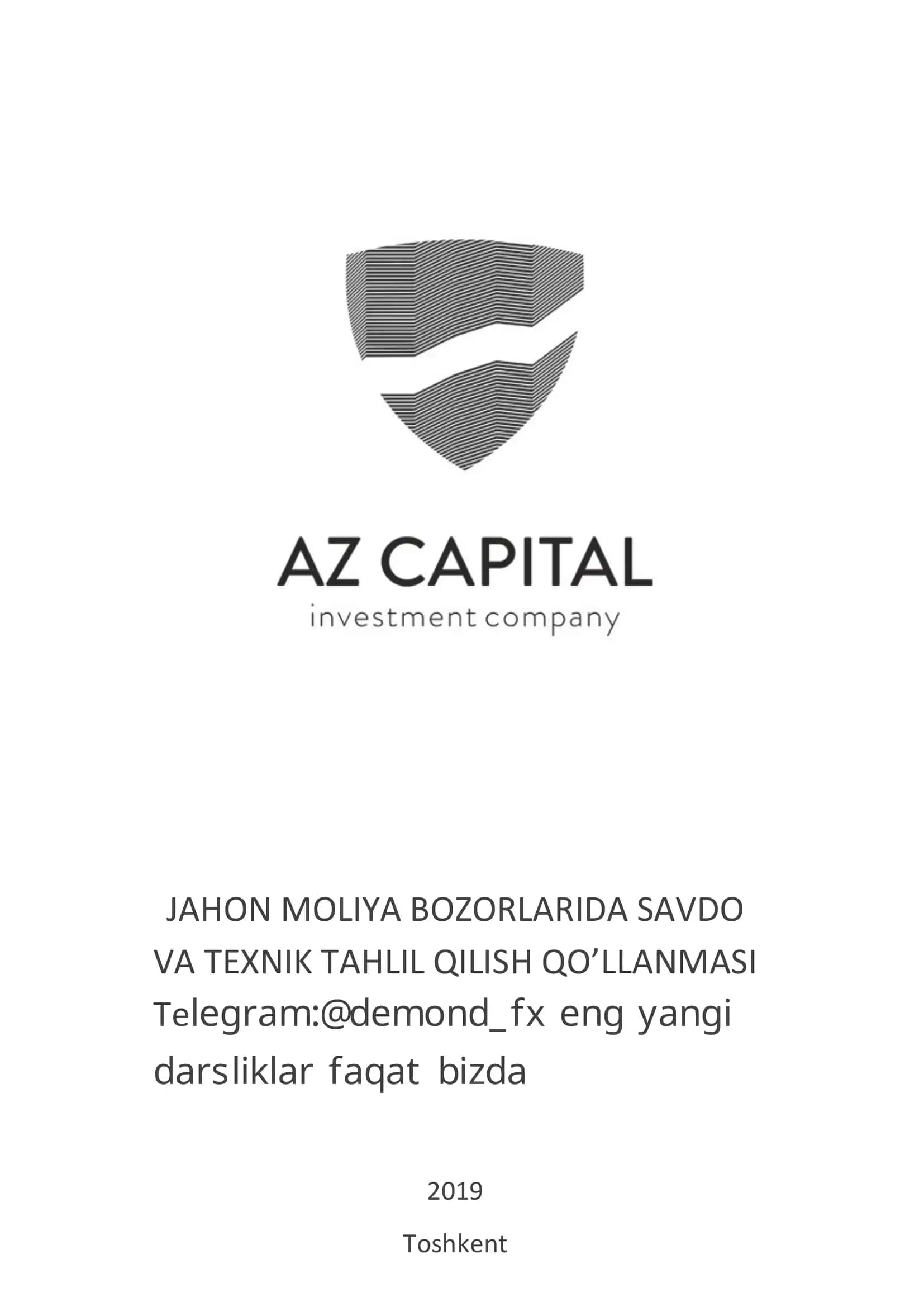 JAHON MOLIYA BOZORLARIDA SAVDO VA TEXNIK TAHLIL QILISH QO’LLANMASI