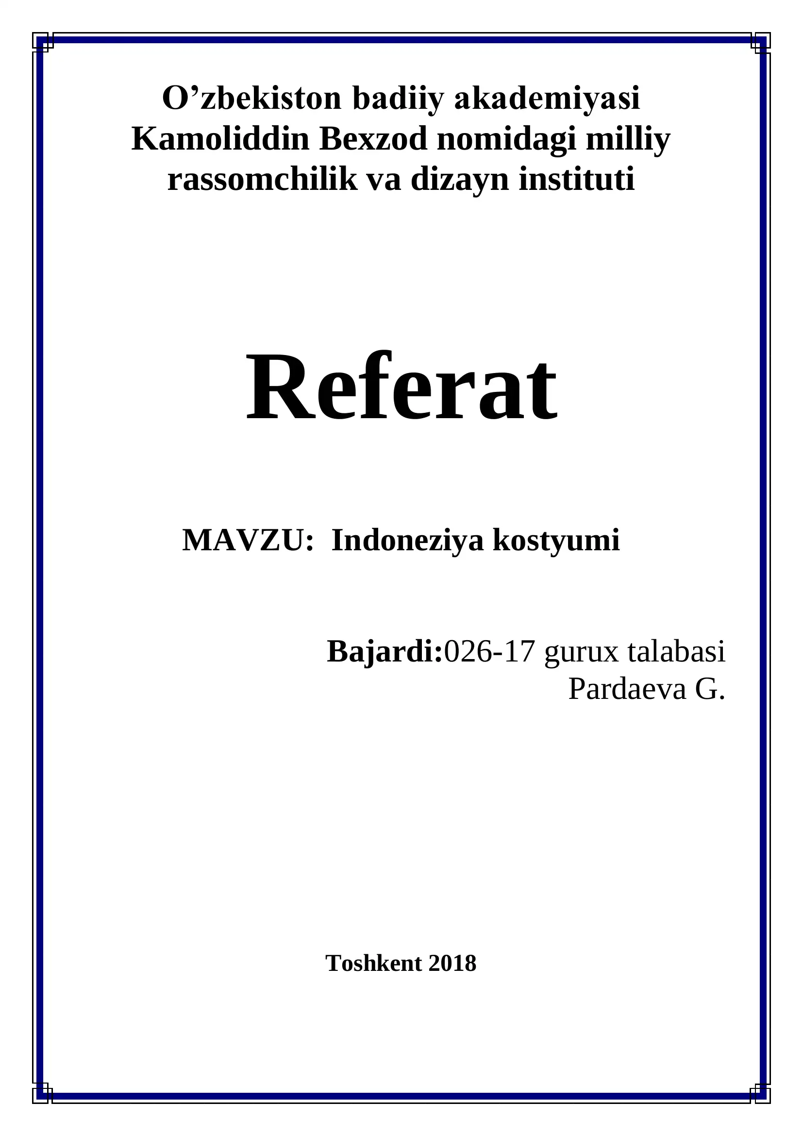 Indoneziya kostyumi