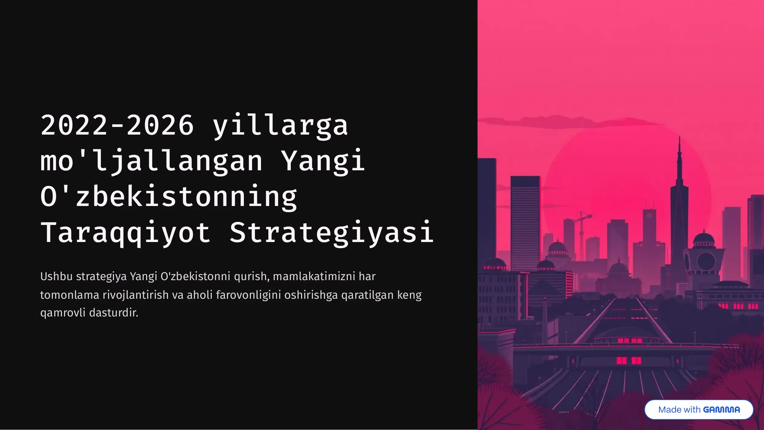 Yangi O'zbekistonning Taraqqiyot Strategiyasi