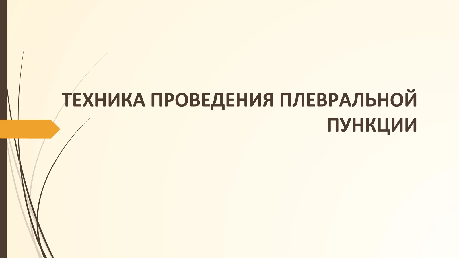ТЕХНИКА ПРОВЕДЕНИЯ ПЛЕВРАЛЬНОЙ