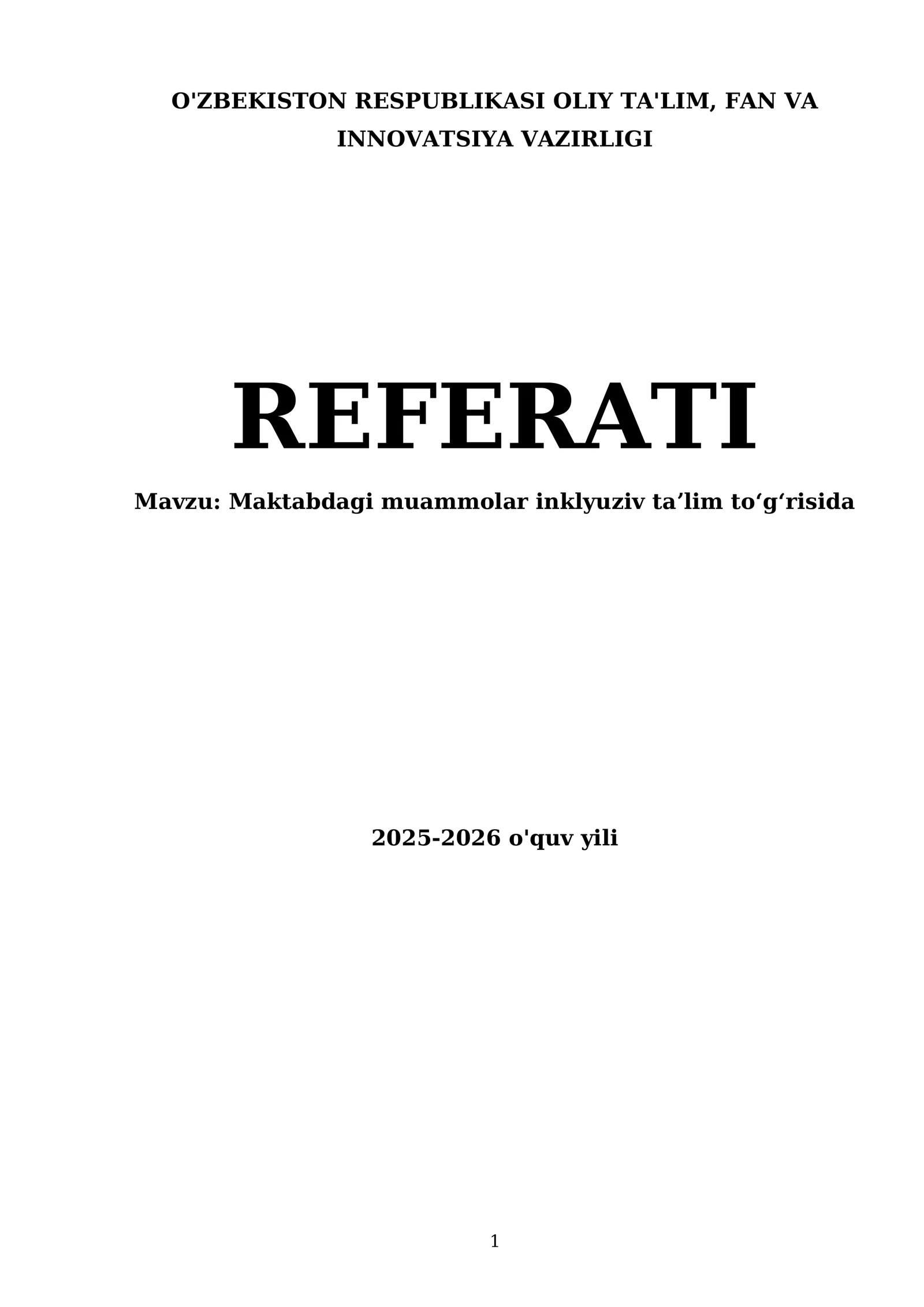 Maktabdagi muammolar inklyuziv taʼlim toʻgʻrisida