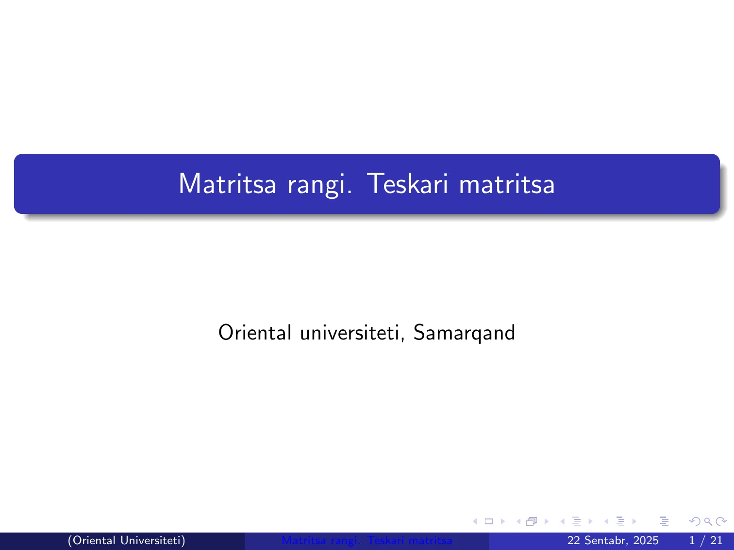 Matritsa rangi. Teskari matritsa