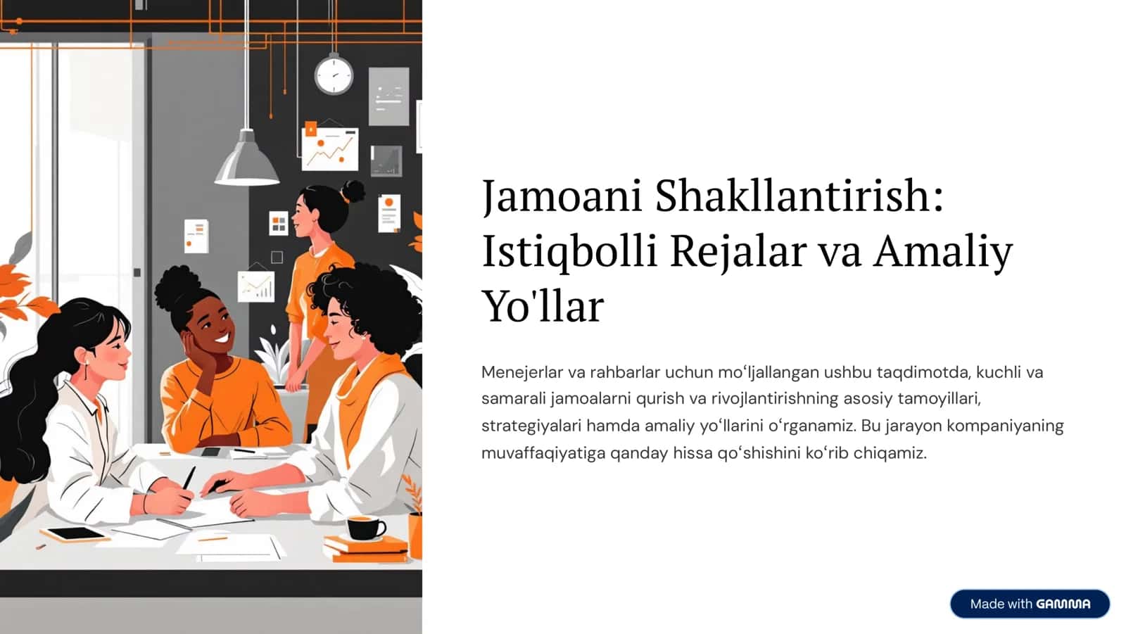 Jamoani Shakllantirish: Istiqbolli Rejalar va Amaliy Yo'llar