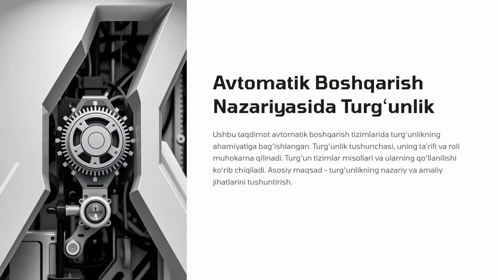 Avtomatik Boshqarish Nazariyasida Turg'unlik