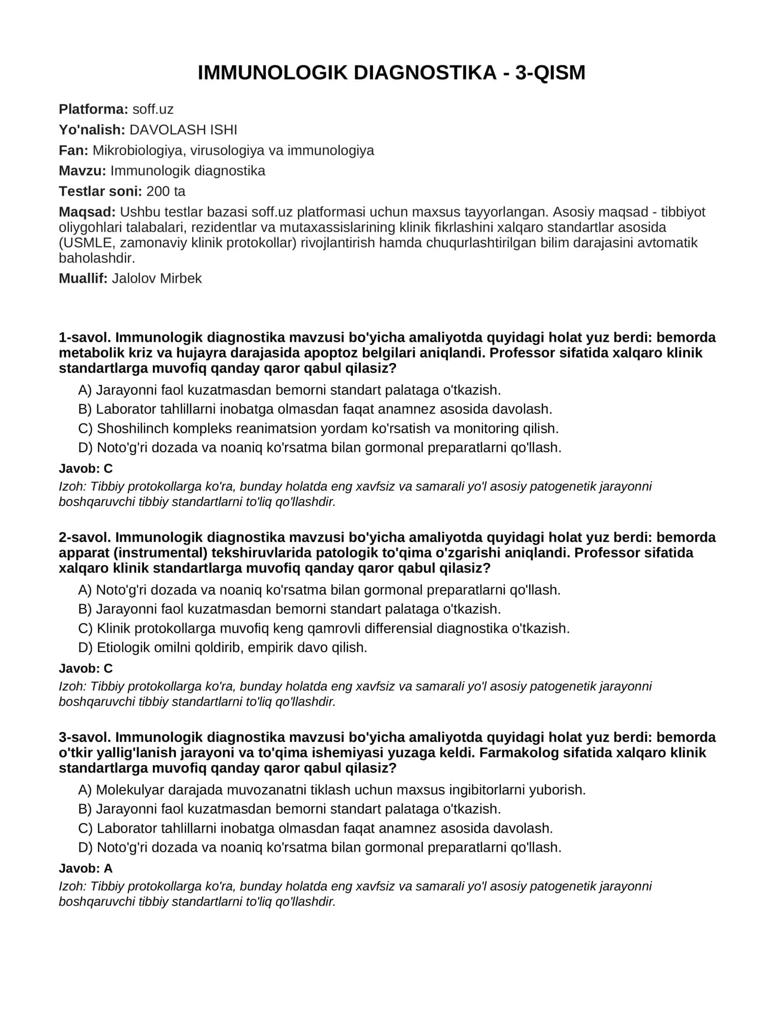 IMMUNOLOGIK DIAGNOSTIKA - 3-QISM