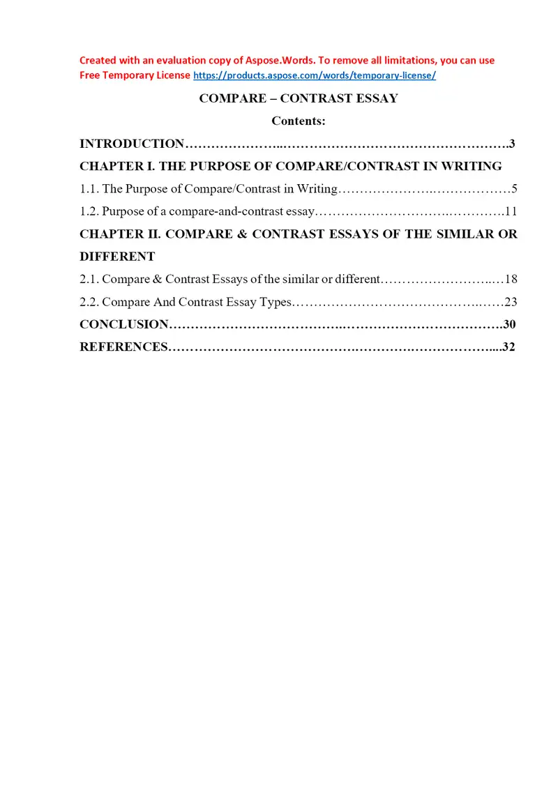 Compare - contrast esaays