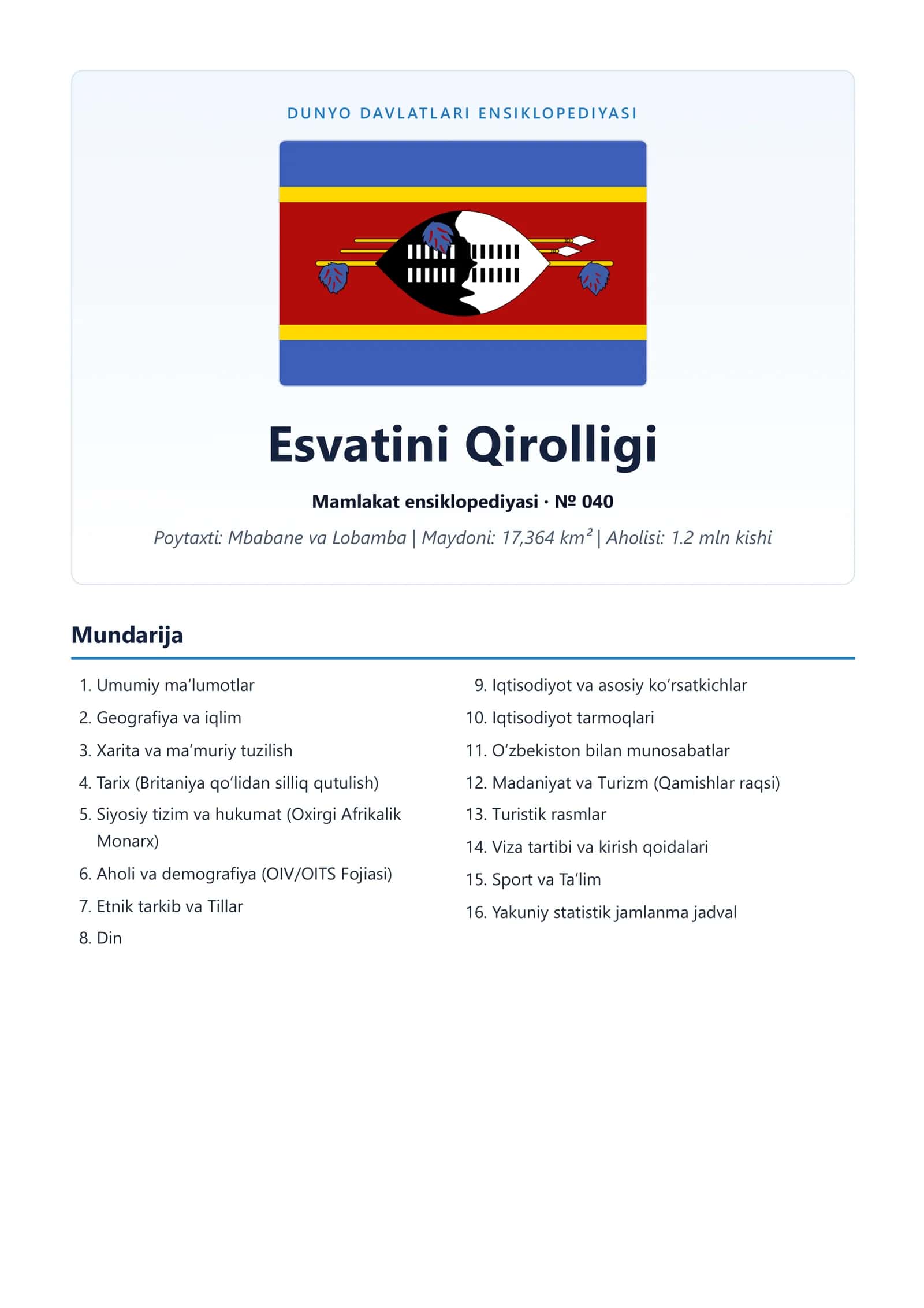 Esvatini Qirolligi