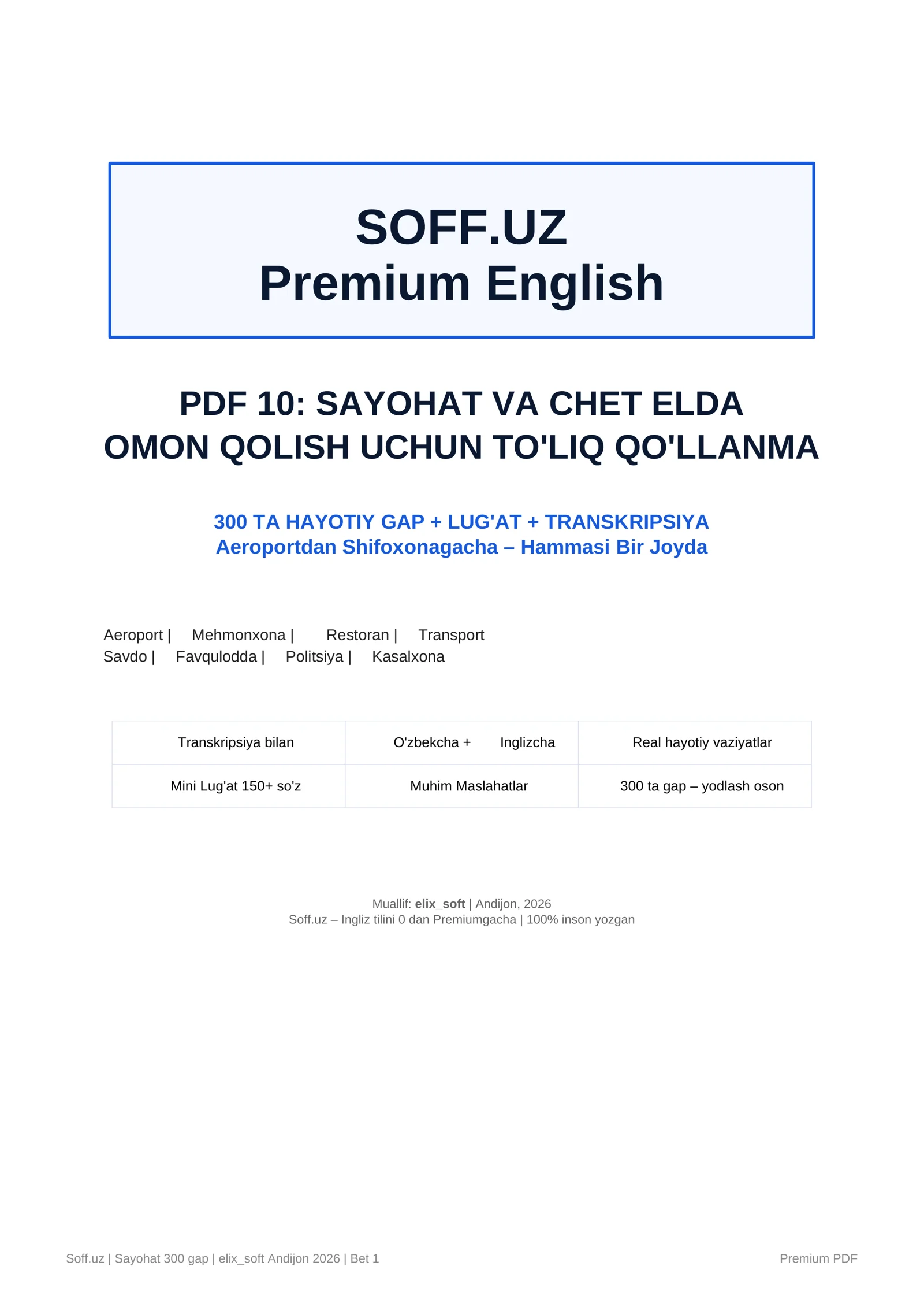 Sayohat 300 gap | elix_soft Andijon 2026