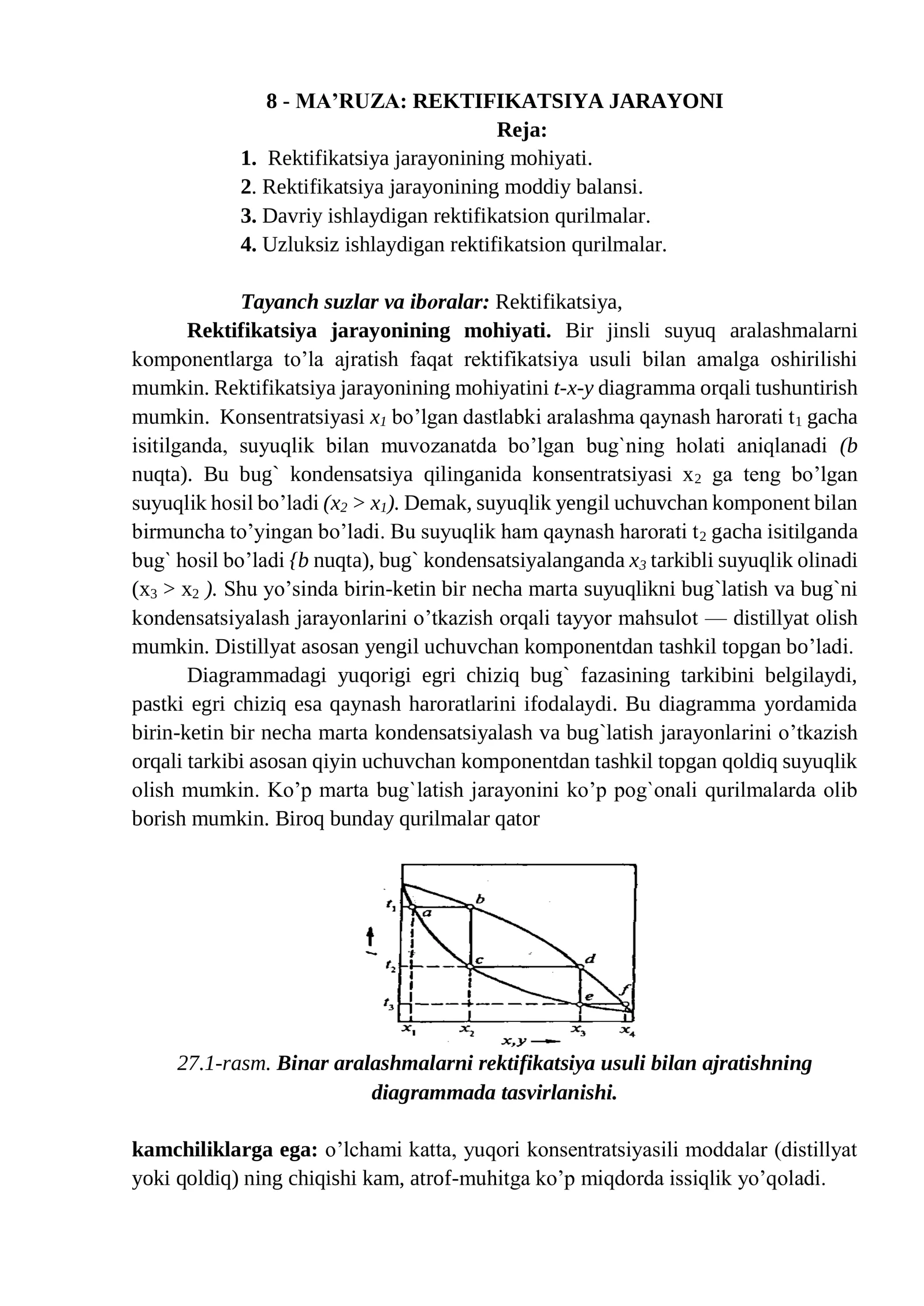 MA’RUZA: REKTIFIKATSIYA JARAYONI