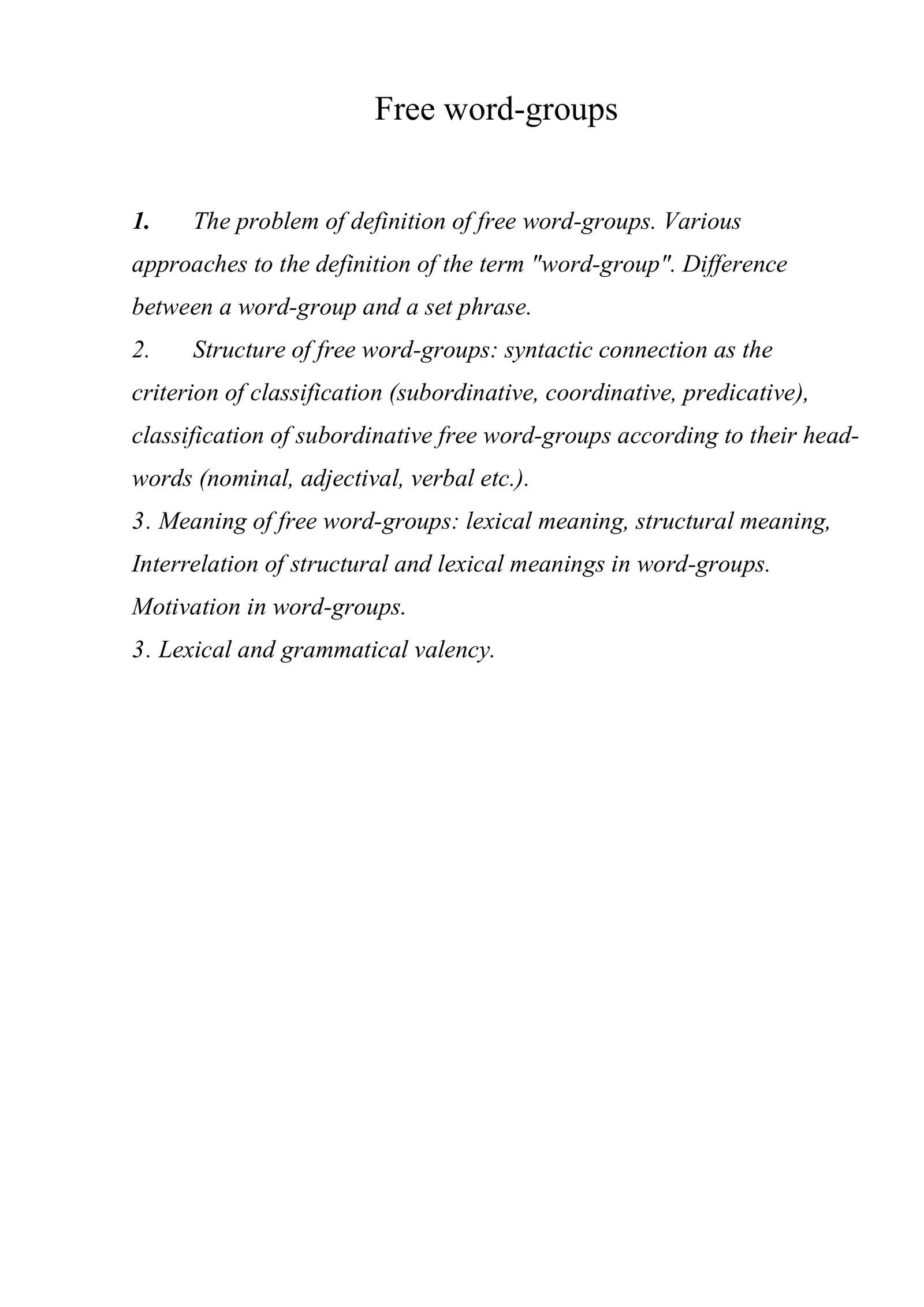 Free word-groups