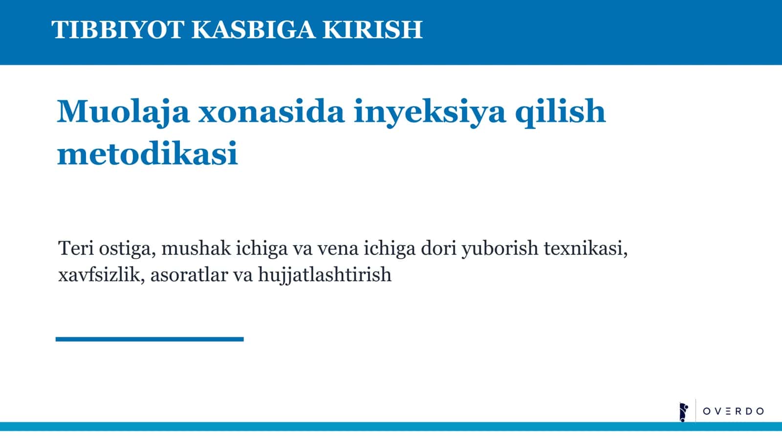 TIBBIYOT KASBIGA KIRISH