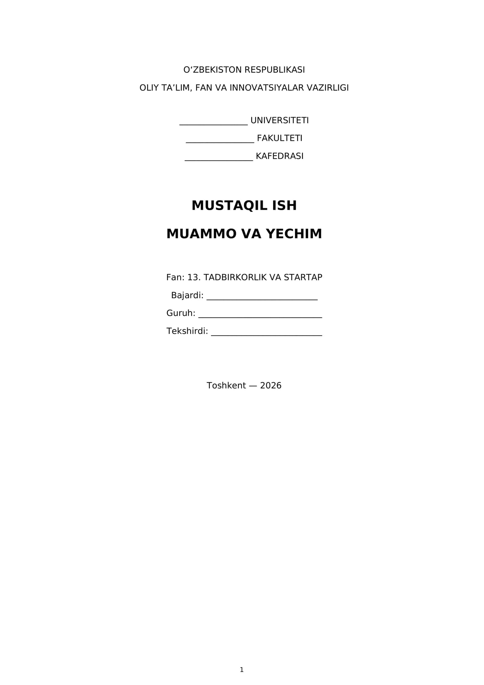 Bajardi: Muammo va yechim