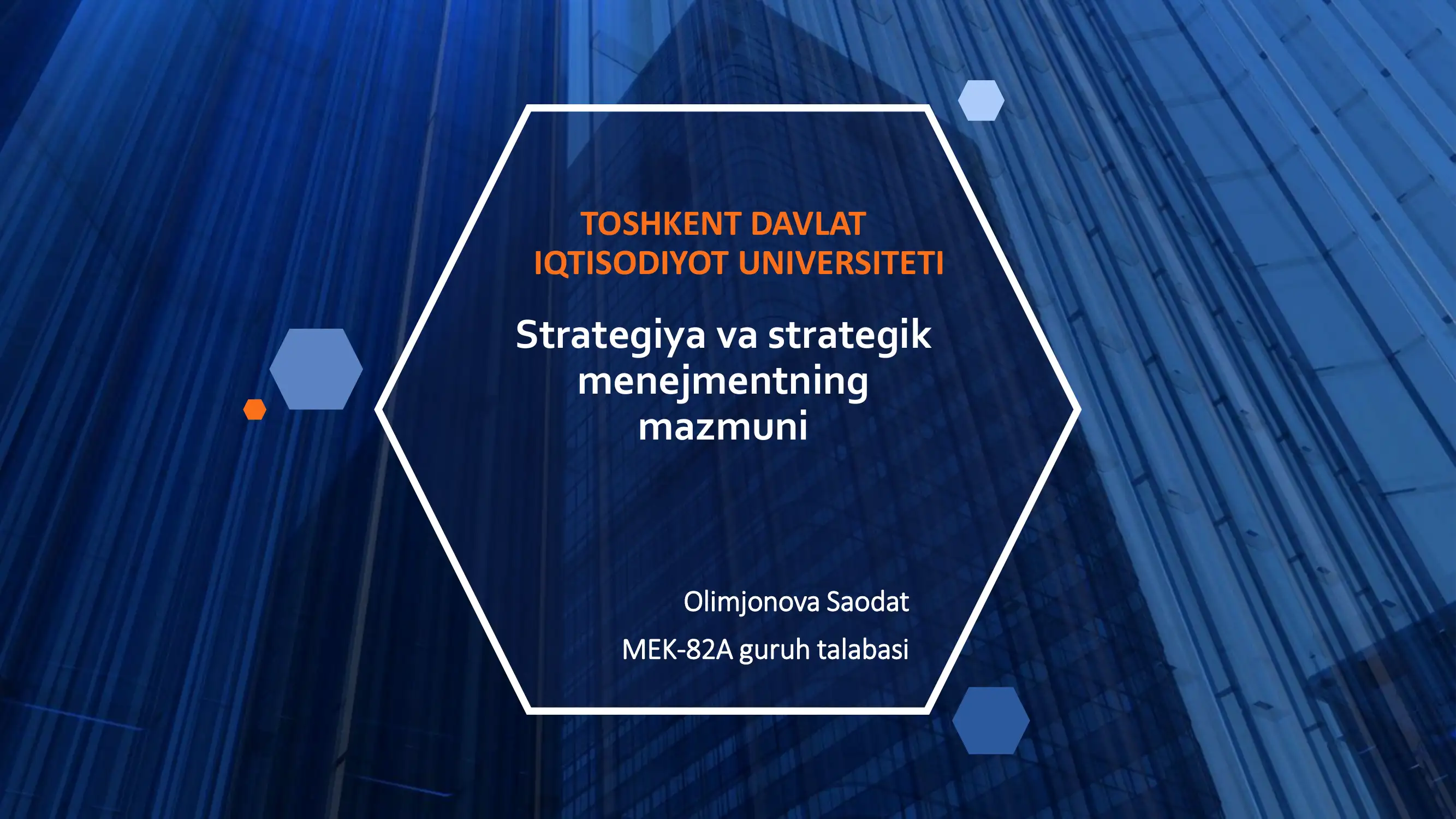Strategiya va strategik menejmentning mazmuni