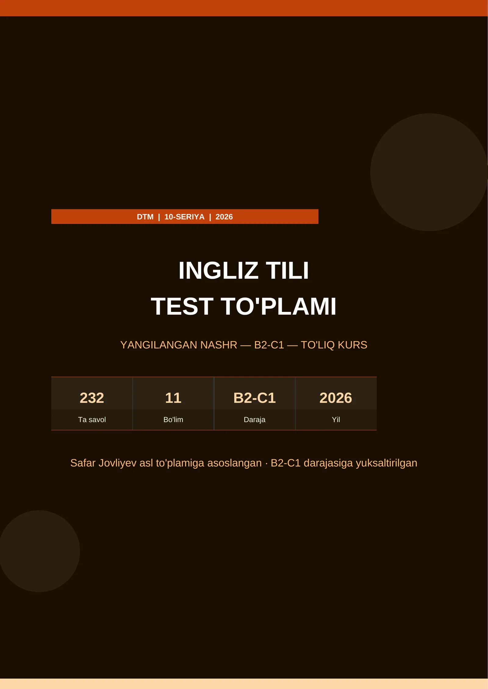 DTM Ingliz Tili — 10-SERIYA | B2-C1 — To'liq Kurs | 2026