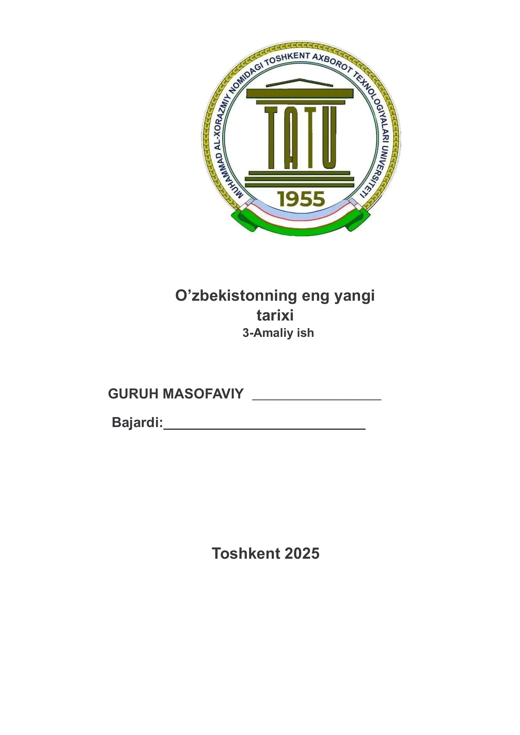 O’zbekistonning eng yangi tarixi