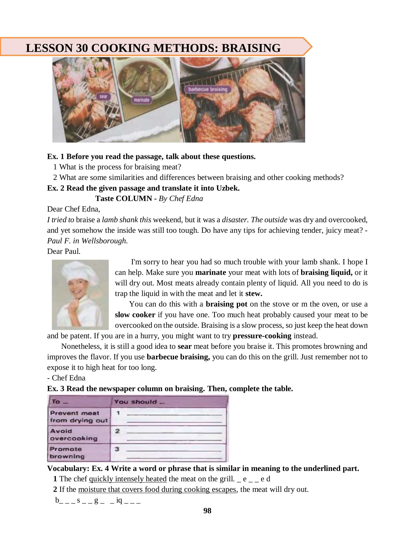 Taste COLUMN - By Chef Edna