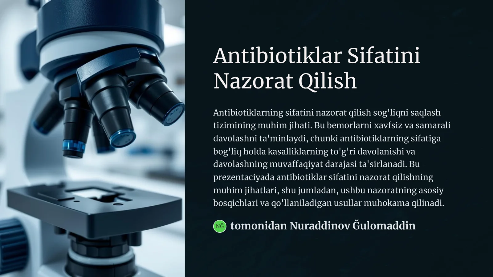 Antibiotiklar Sifatini Nazorat Qilish