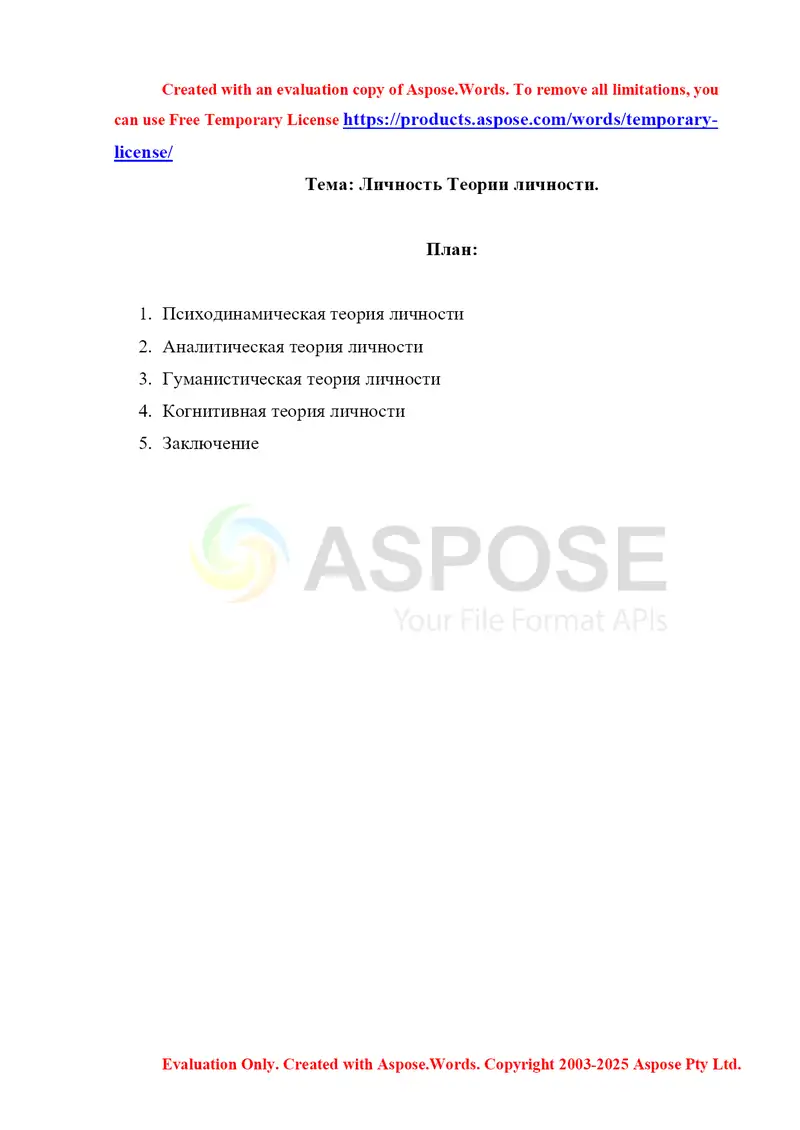 Личность Теории личности