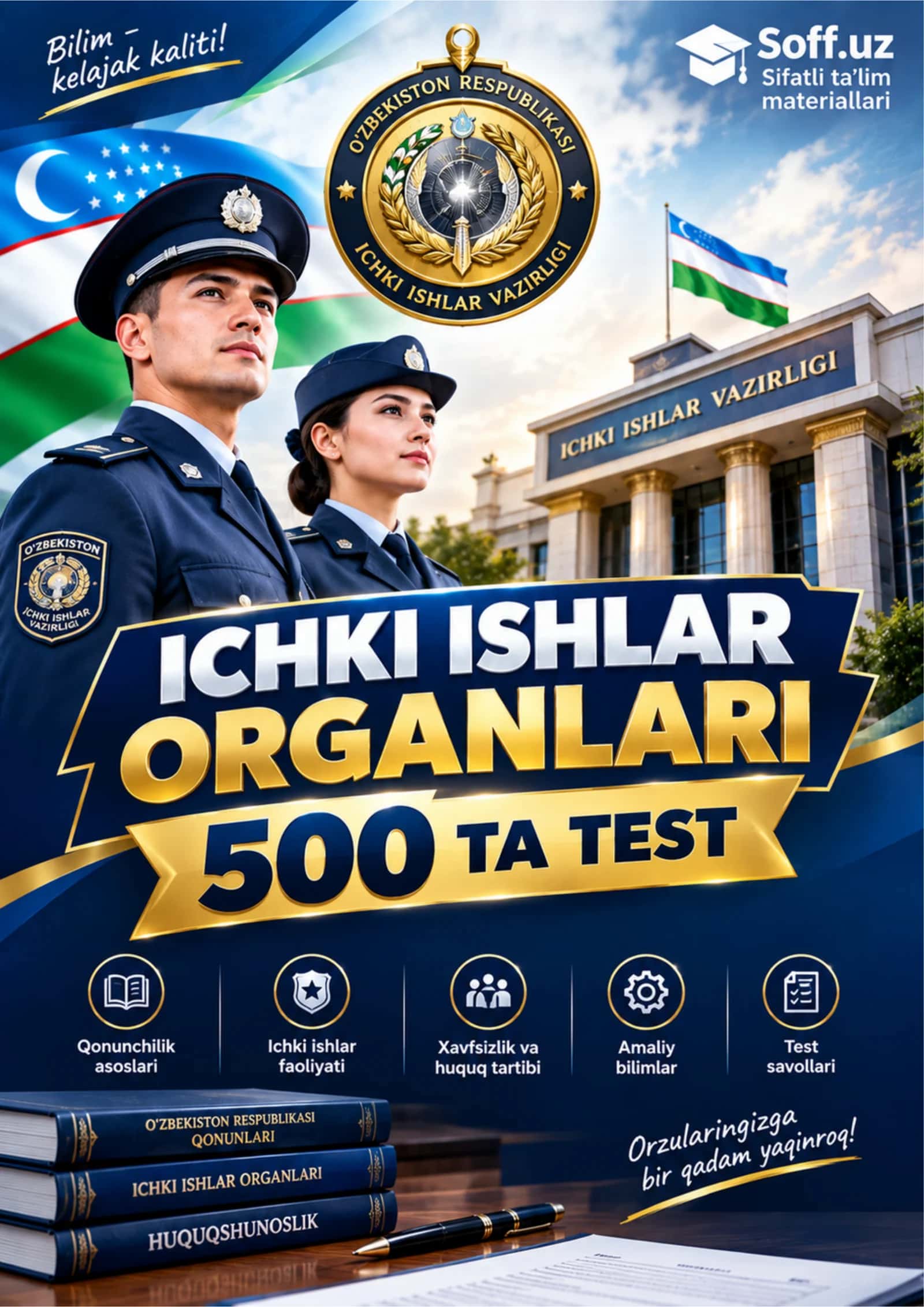 ICHKI ISHLAR ORGANLARI: 500 ta test