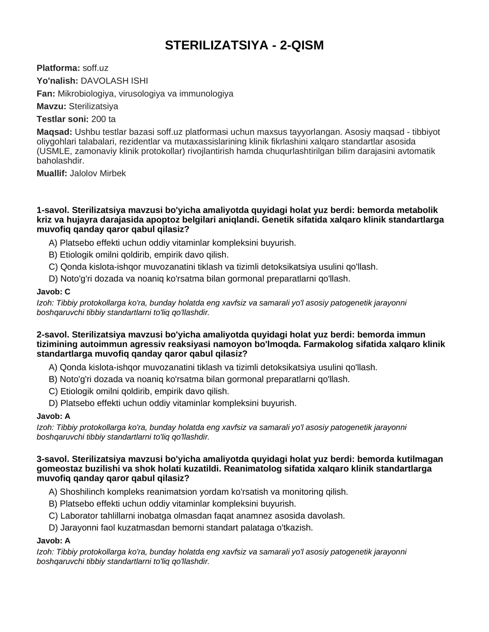 STERILIZATSIYA - 2-QISM
