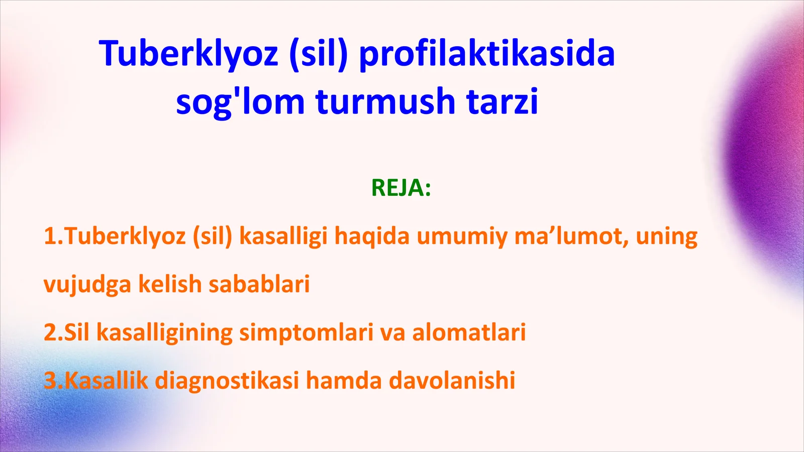 Sil kasalligi (Tuberklyoz) profilaktikasida