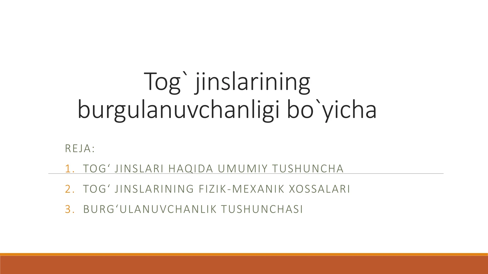 TOG' JINSLARI HAQIDA UMUMIY TUSHUNCHA