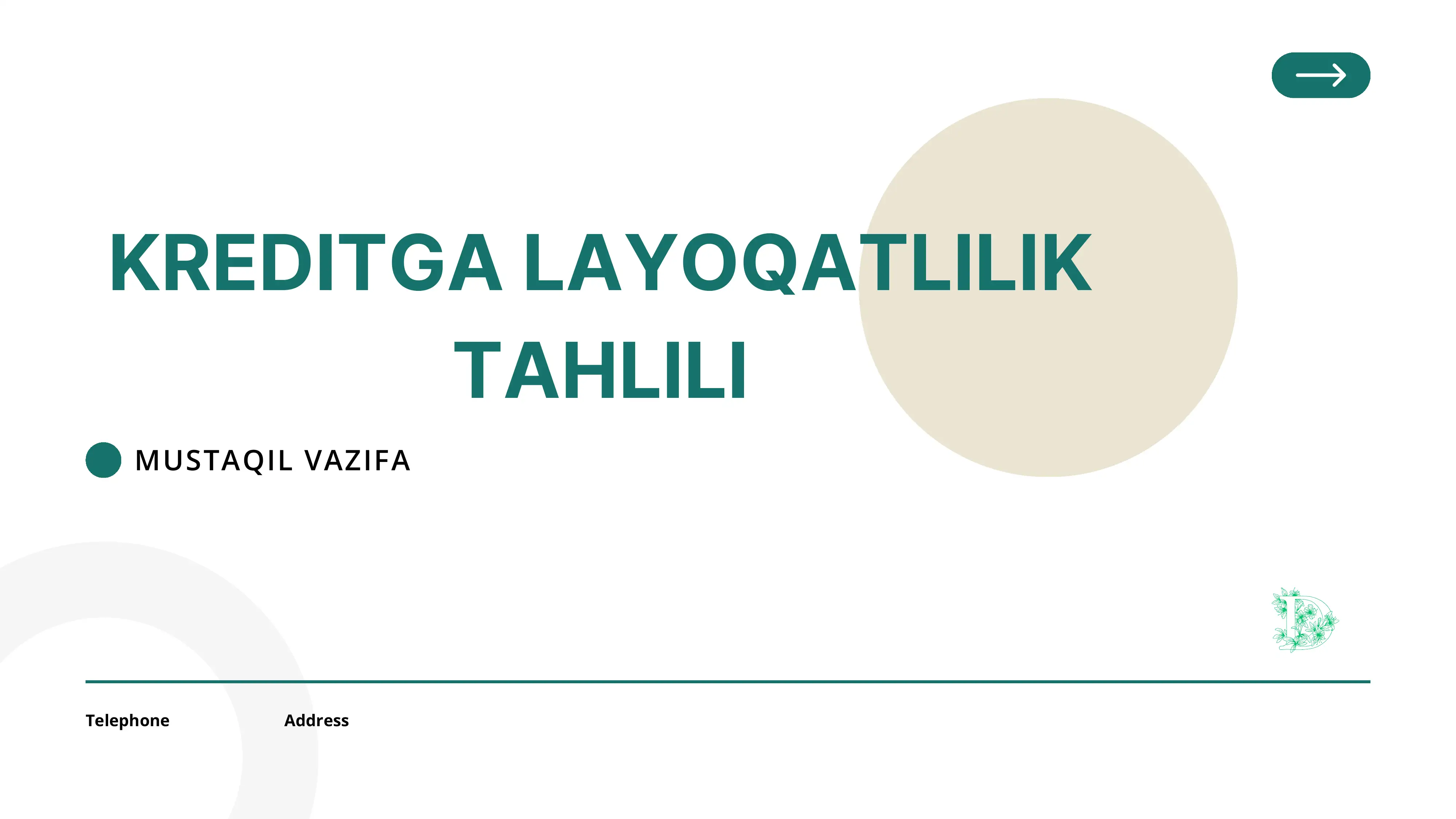 KREDITGA LAYOQATLILIK TUSHUNCHASI
