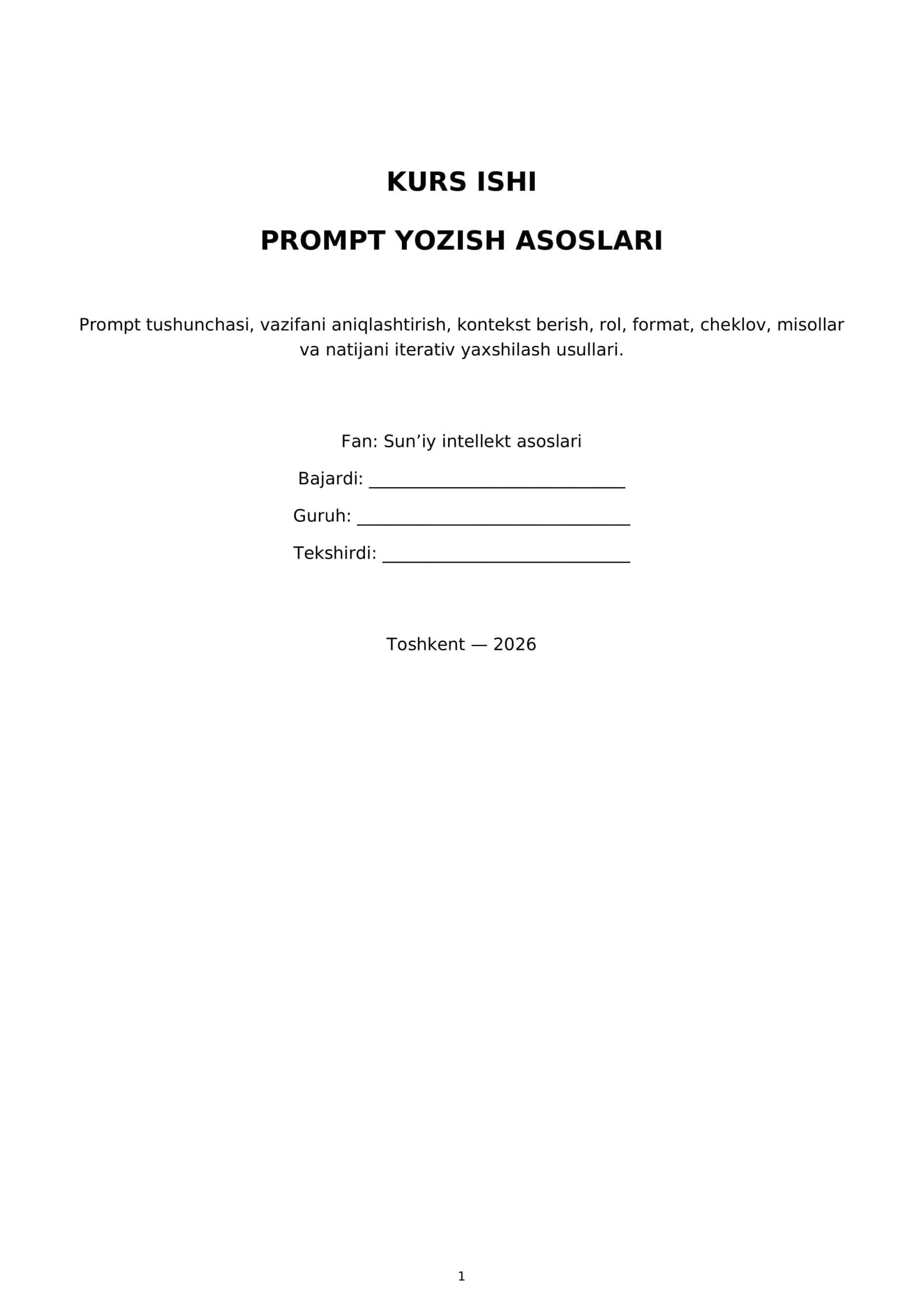 PROMPT YOZISH ASOSLARI