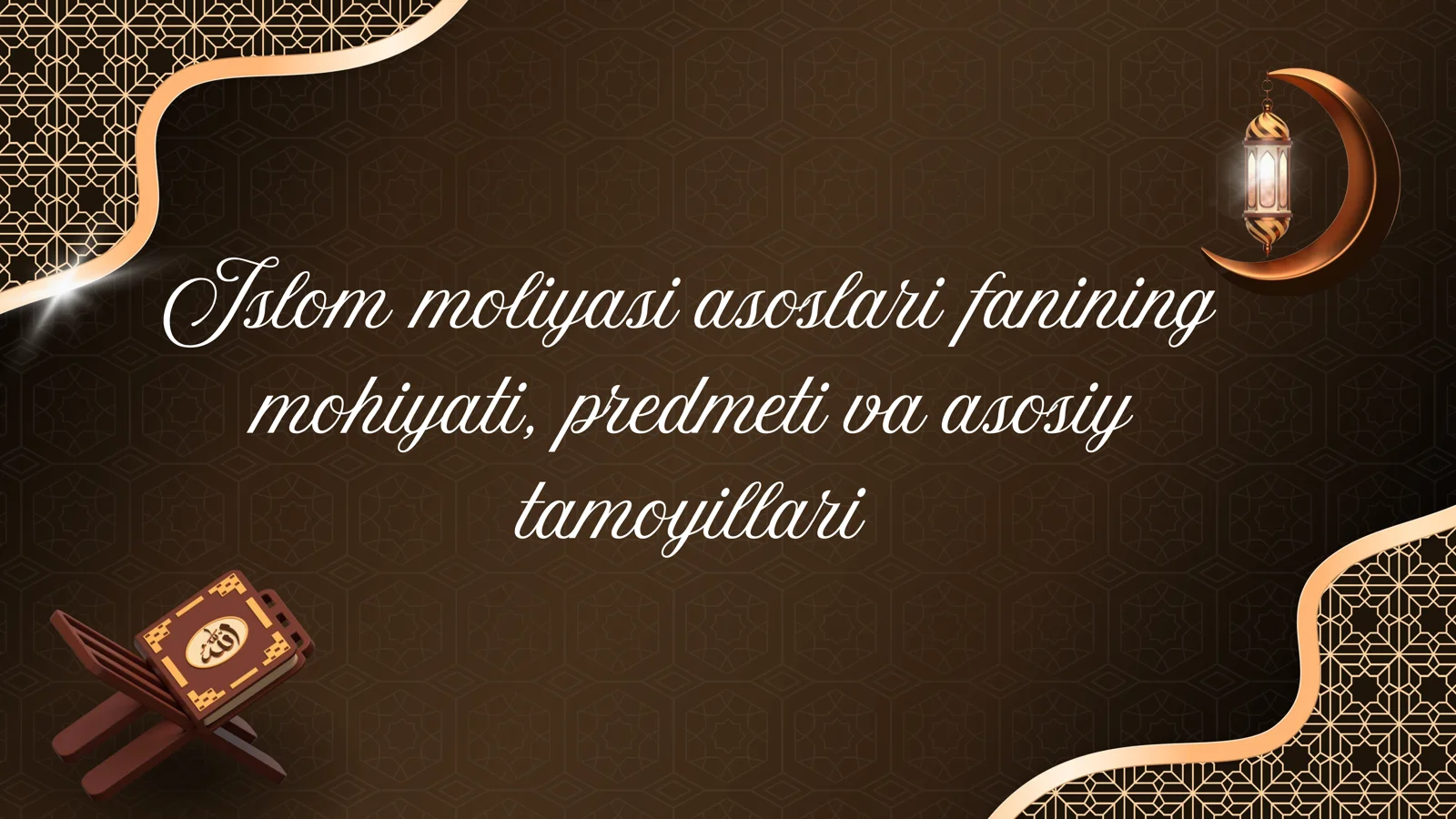 Islom moliyasi asoslari
