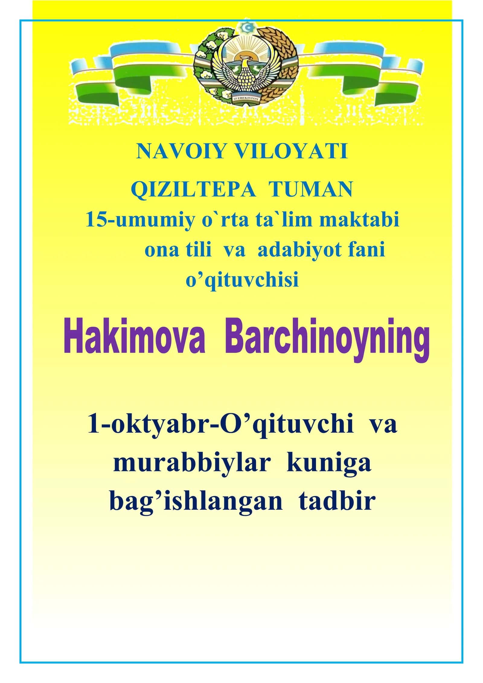 Murabbiylar va O'qituvchilar Kuni