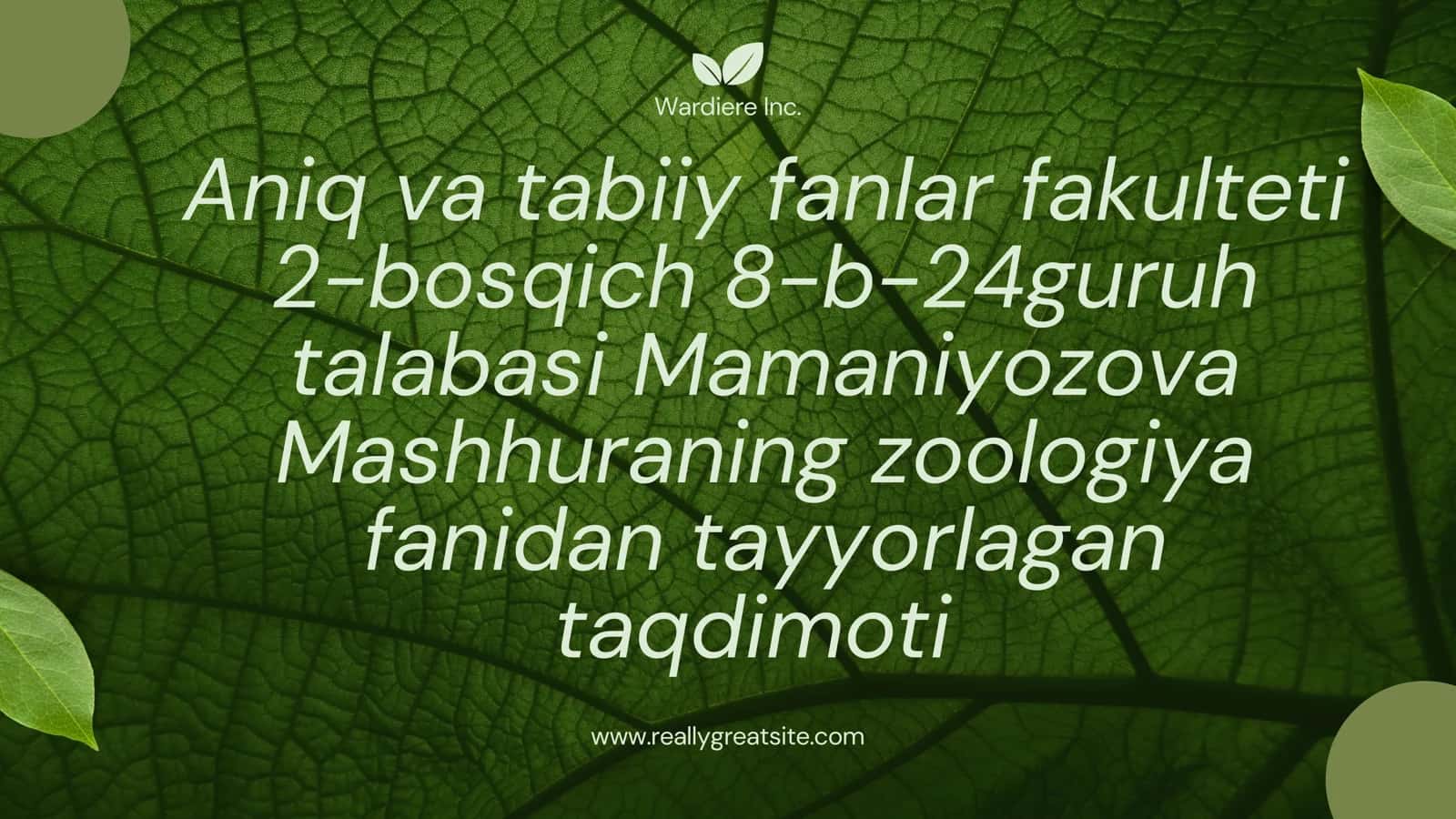Mavzu: Sut emizuvchilar -mamallia sinfi