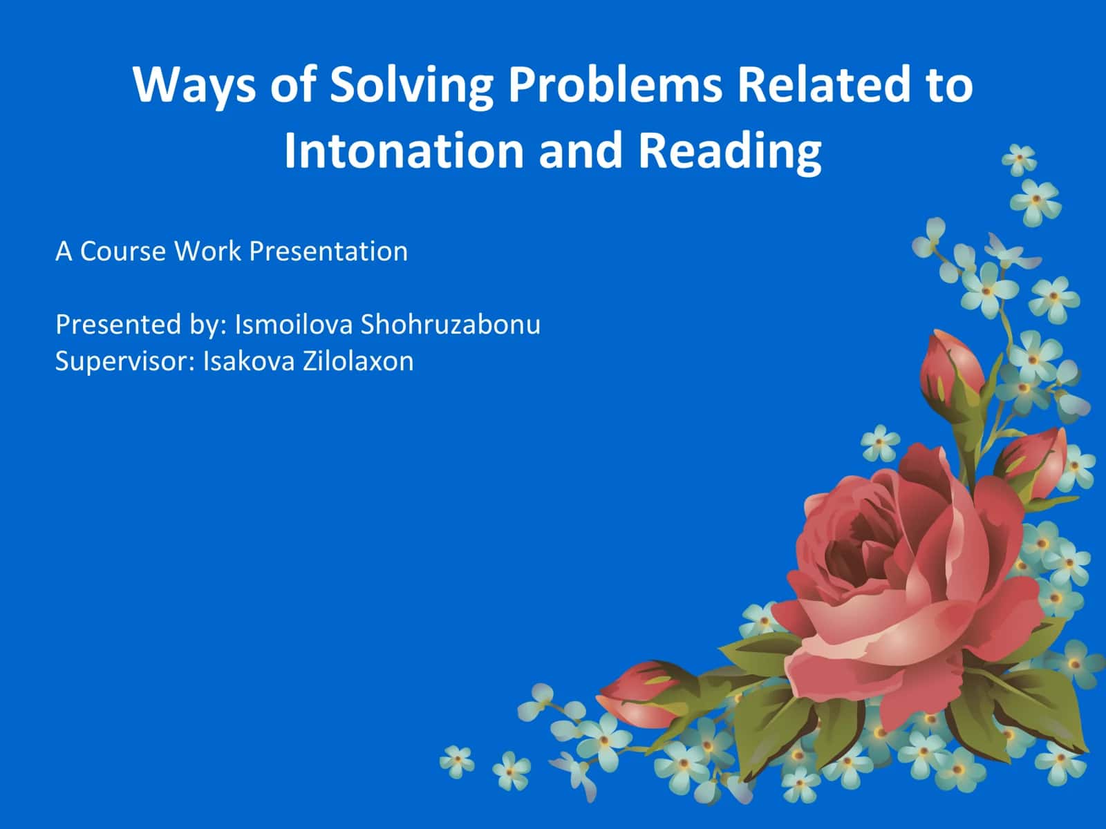 Intonation and Reading Speed in English Learning