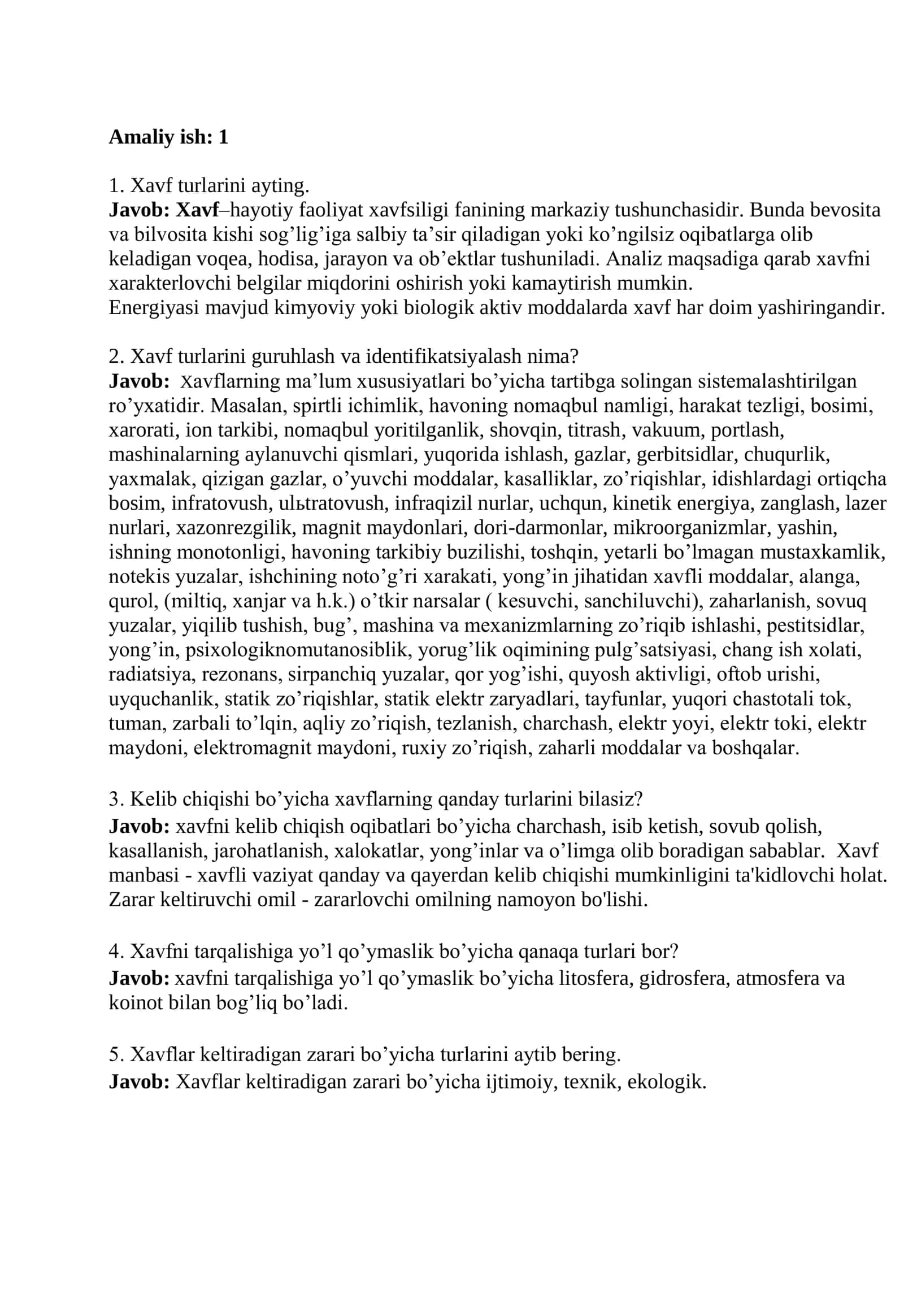 Xavf Turlari