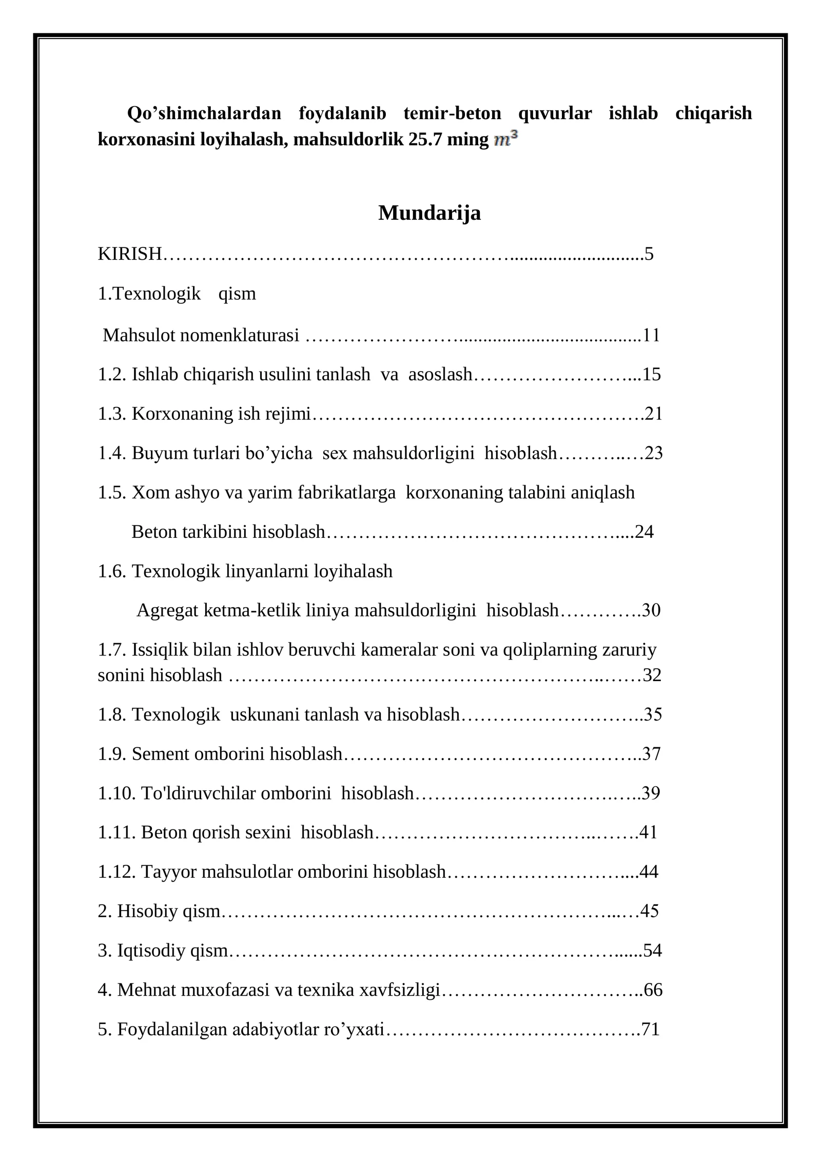 Temir-beton quvurlar ishlab chiqarish