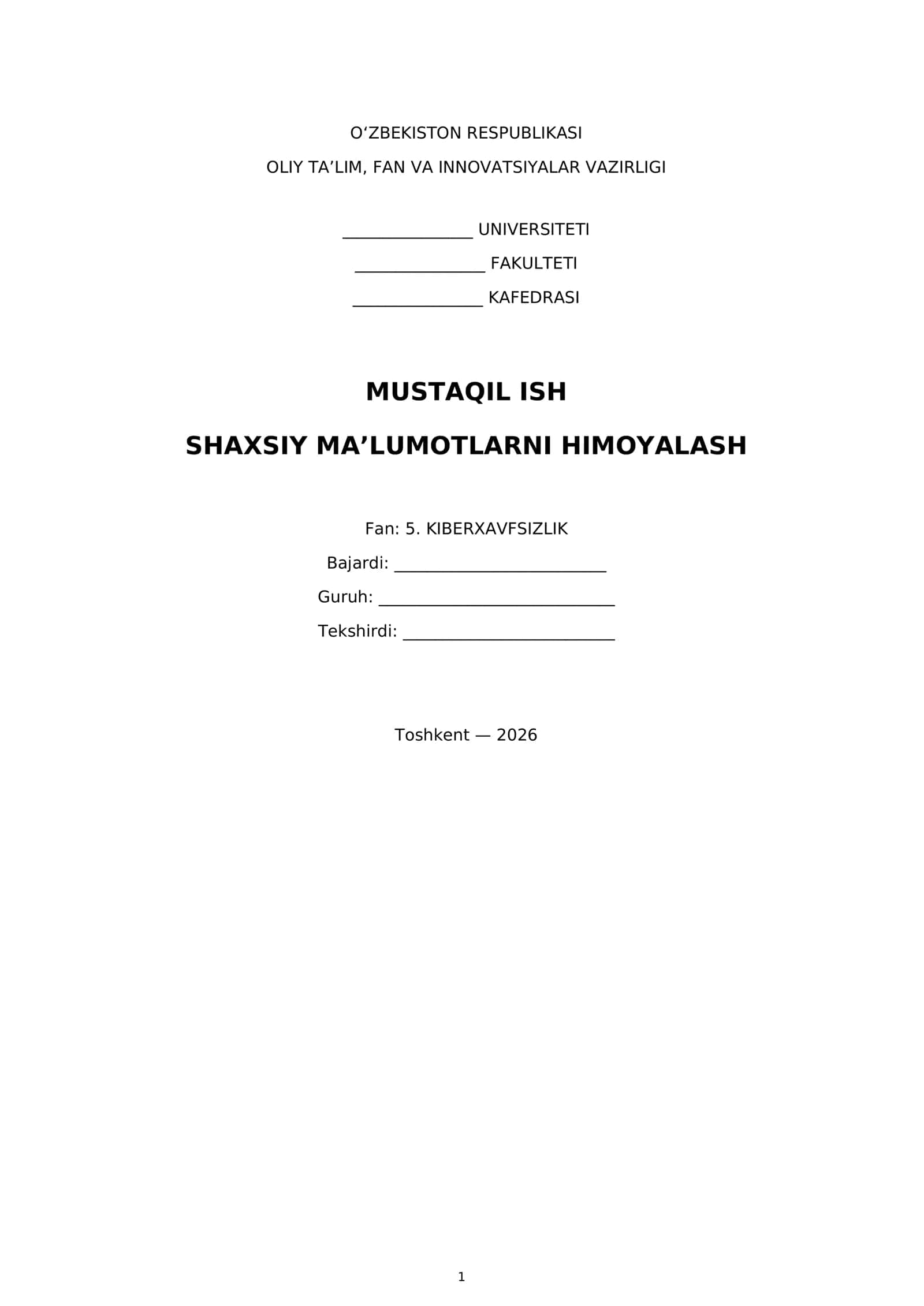Shaxsiy ma’lumotlarni himoyalash