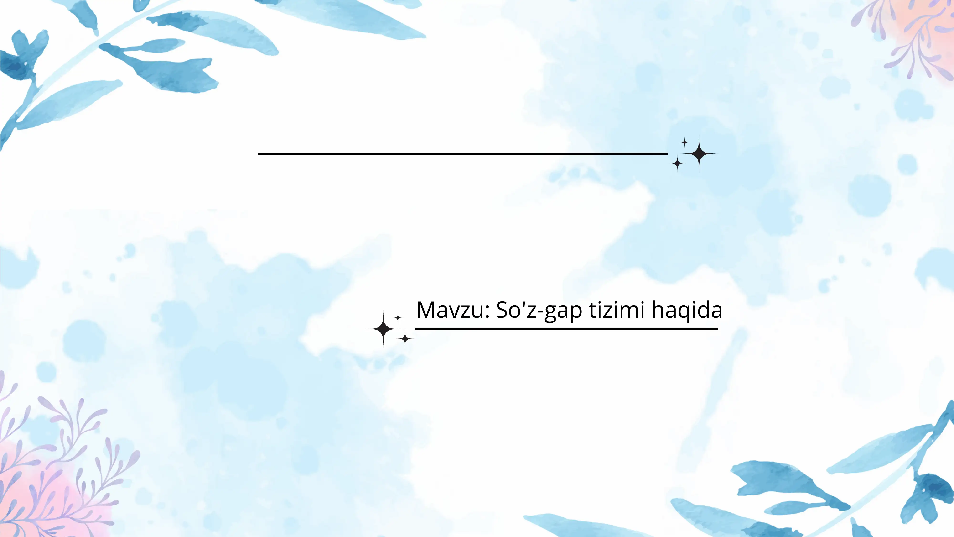 So'z-gap tizimi haqida