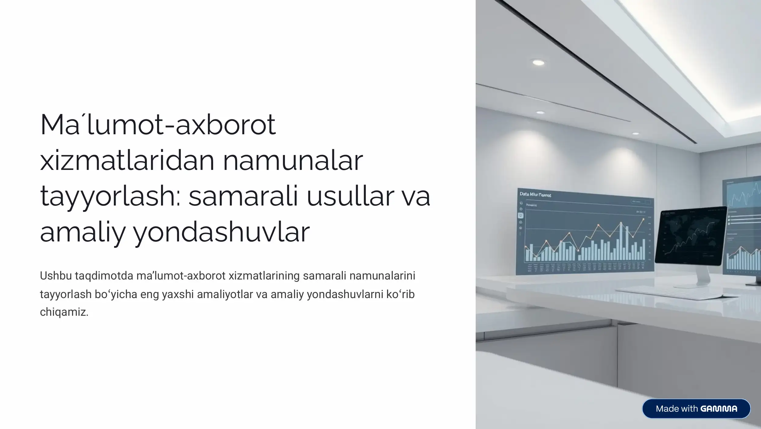 Ma¾lumot-axborot xizmatlarining namunalarini tayyorlash
