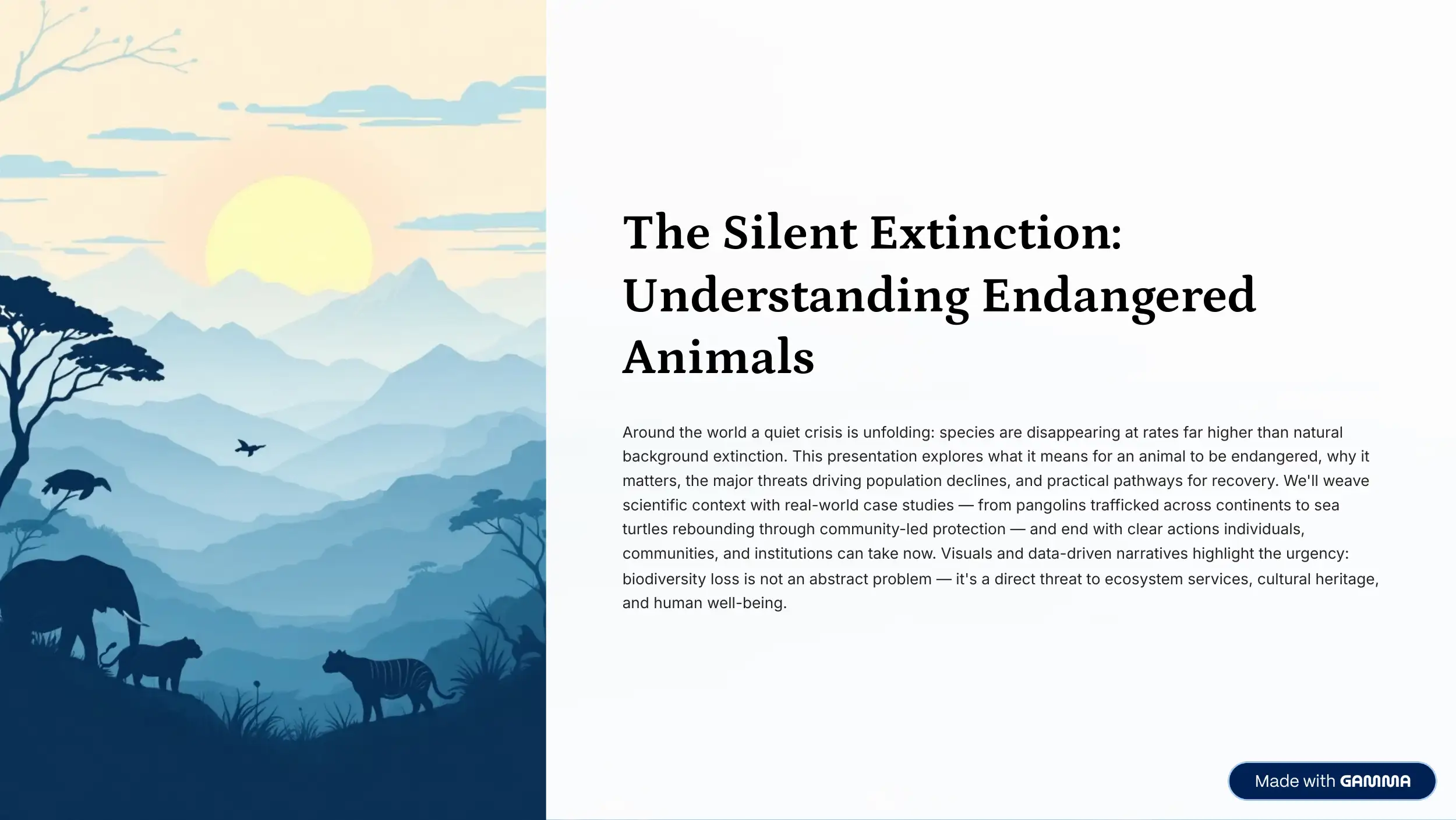 The Silent Extinction: Understanding Endangered Animals