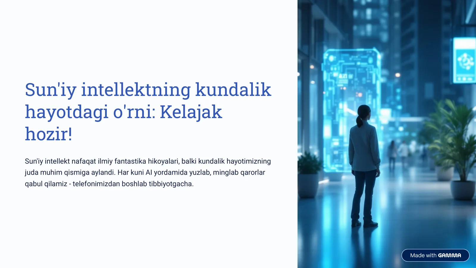 Sun’iy intellektning kundalik hayotdagi o‘rni1