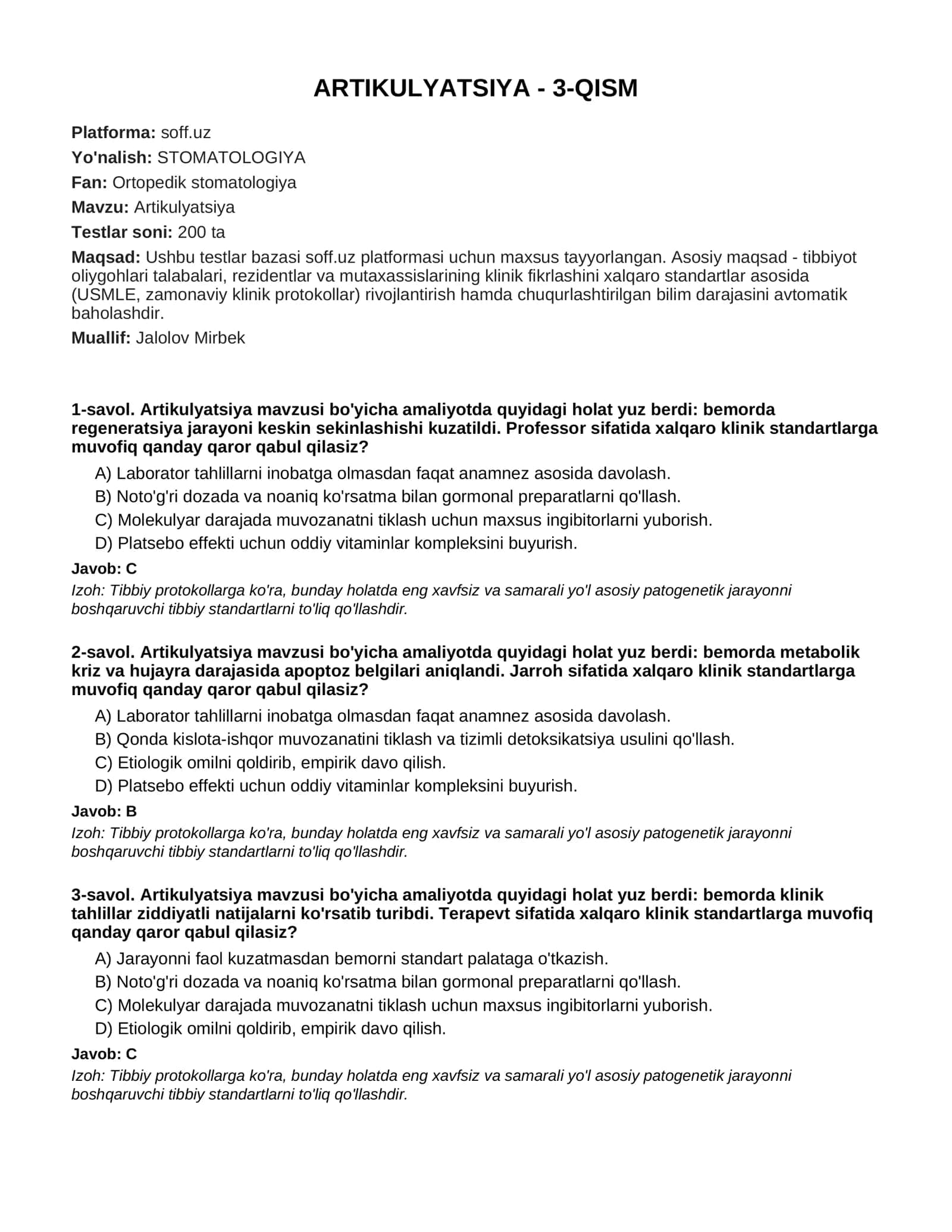 ARTIKULYATSIYA - 3-QISM