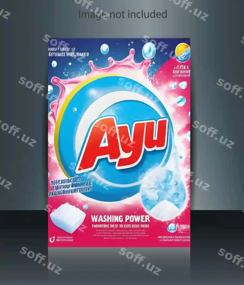 Yuvish tozalash mojarosi poster flyer dizayni | Washing powder poster flyer design 2