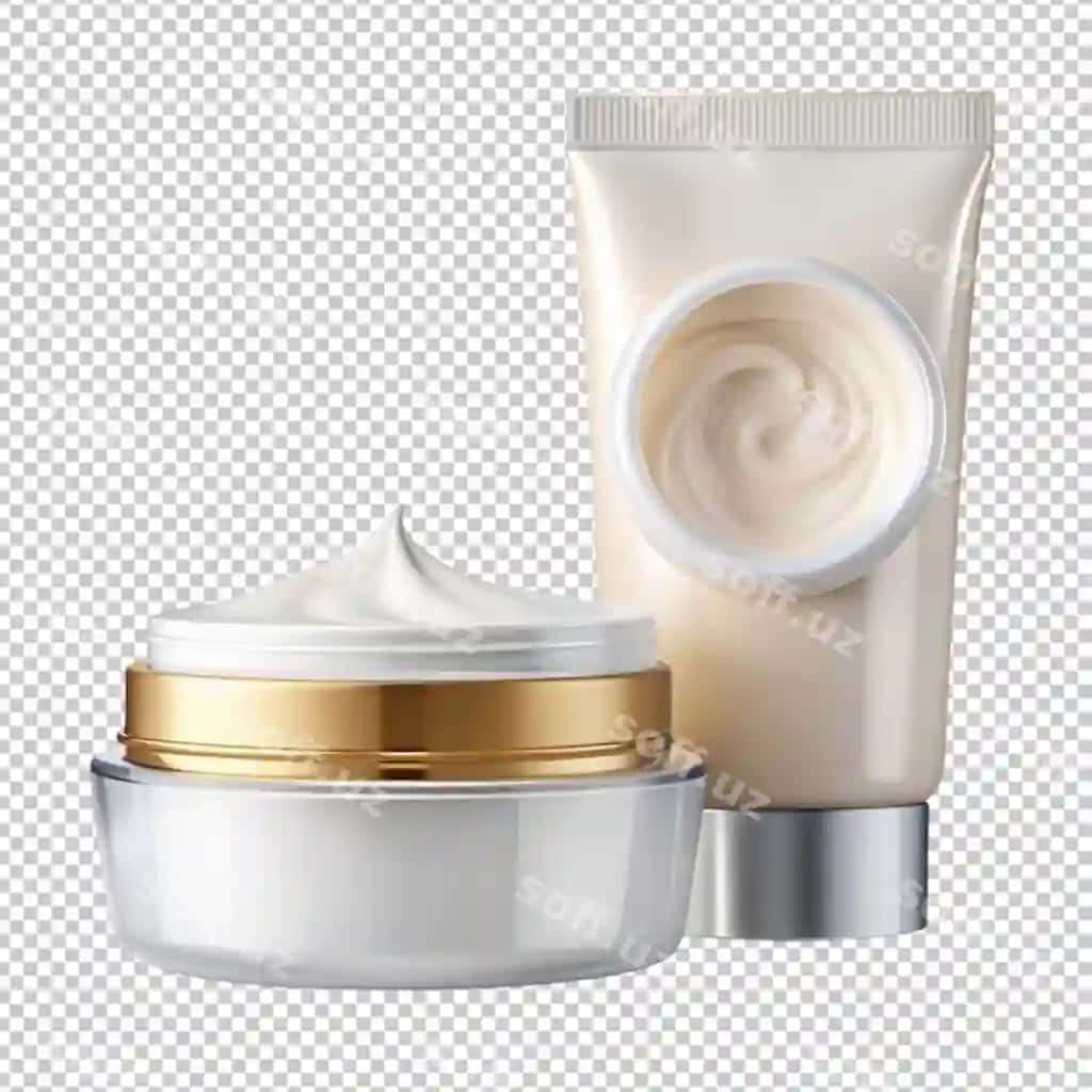 Kosmetik krem skrab smear realistik komplekt | Cosmetic cream scrub smear realistic set