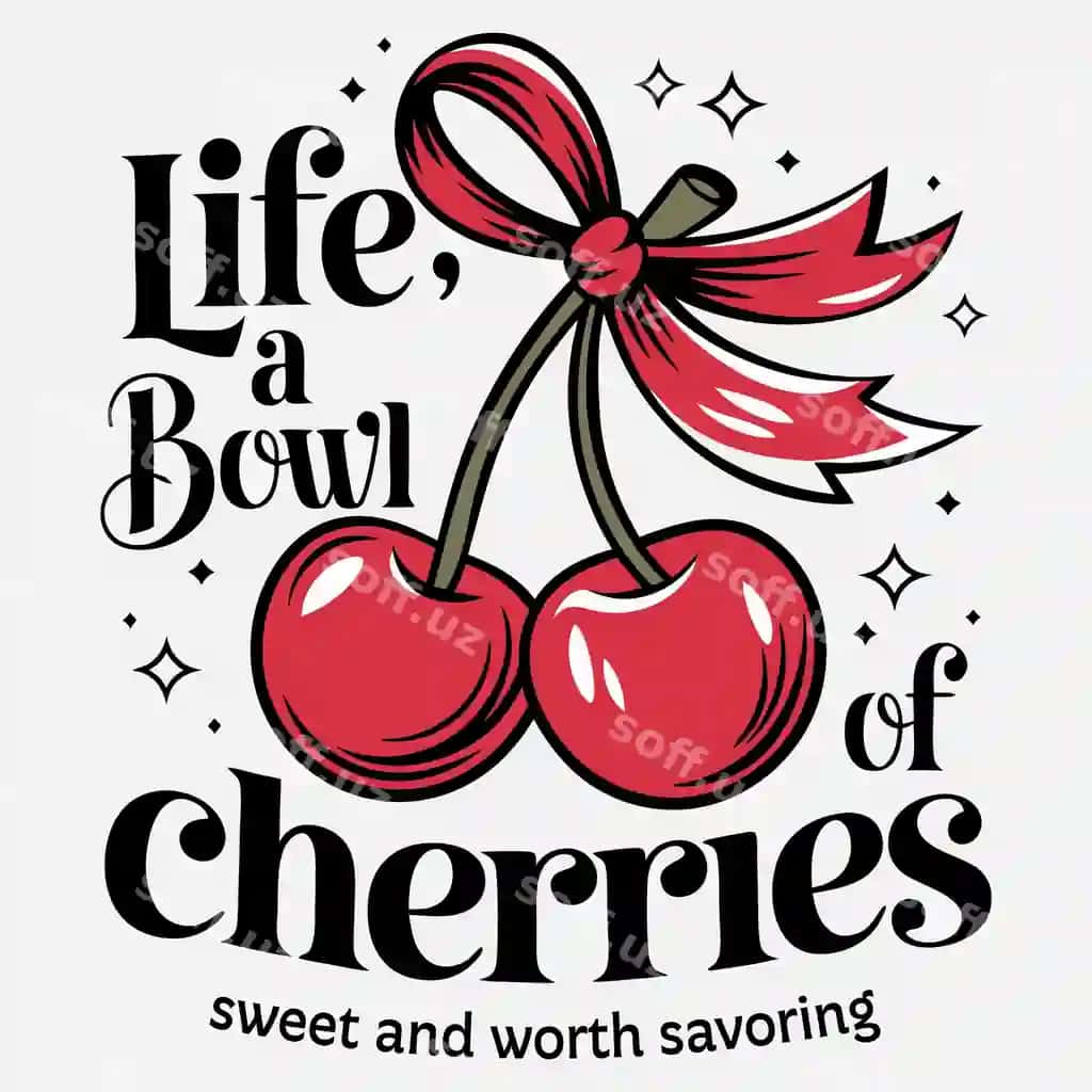 Lifes piyola olcha shirin arziydi lazzatlanishga loyiq futbolka dizayn olcha Valentin | Lifes bowl cherries sweet worth savoring t shirt design cherry valentine