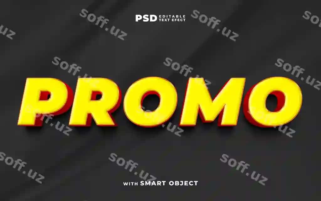 Promo tahrirlanadigan 3D matn effekti | Promo editable 3d text effect
