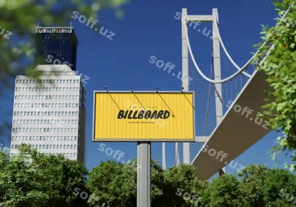 Mockup to‘g‘ri to‘rtburchak billboard psd | Mockup rectangular billboard psd