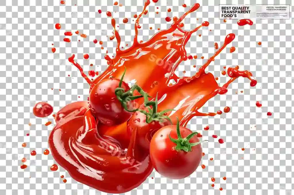Dinamik sovun shaffof parlak qizil pomidor sosi kuchli uchish | Dynamic splash bright red tomato sauce flying with intensity transparent